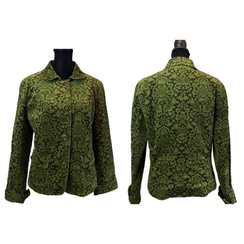 Vintage Vintage Talbots corduroy green paisley scroll jacket Size XL / US 12-14 / IT 48-50 - 4 Thumbnail