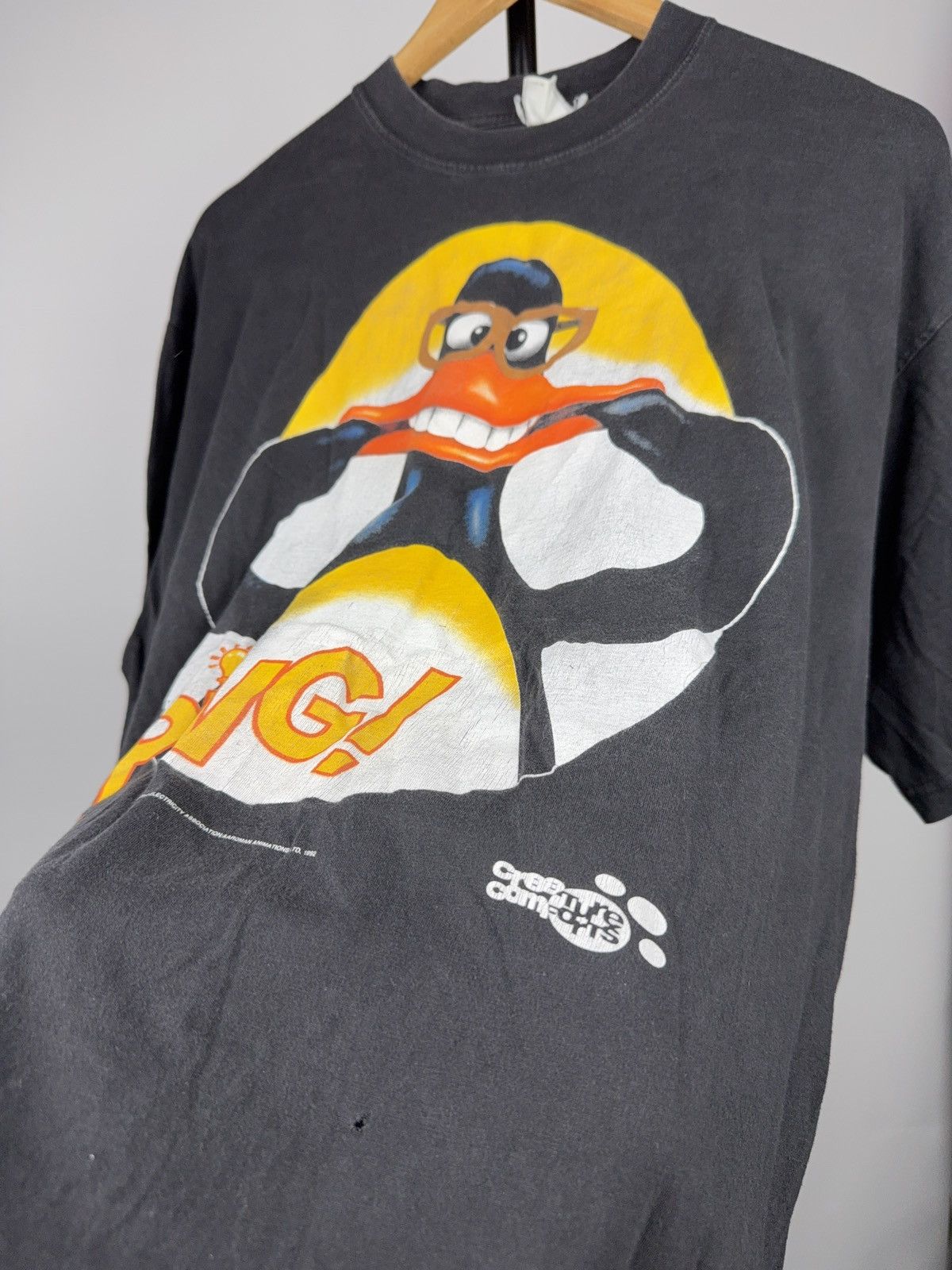Vintage 90s Creature Comforts Aardman Ping Penguin 1992 Vintage Tee Size US XL / EU 56 / 4 - 7 Thumbnail