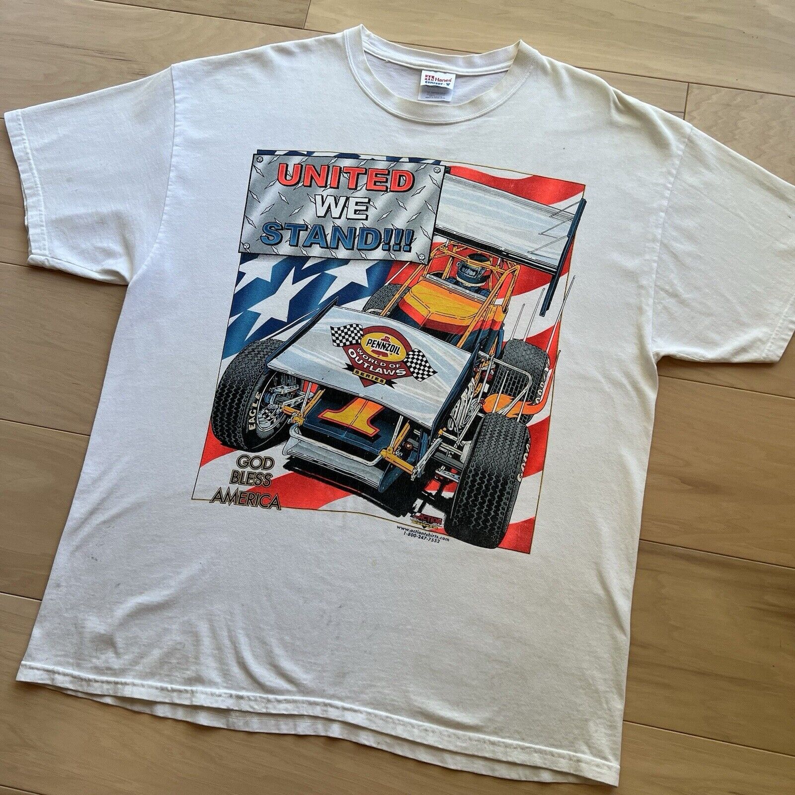 Vintage Vintage Outlaws Racing Shirt XL White 90s Pennzoil Eagle Size US XL / EU 56 / 4 - 7 Thumbnail