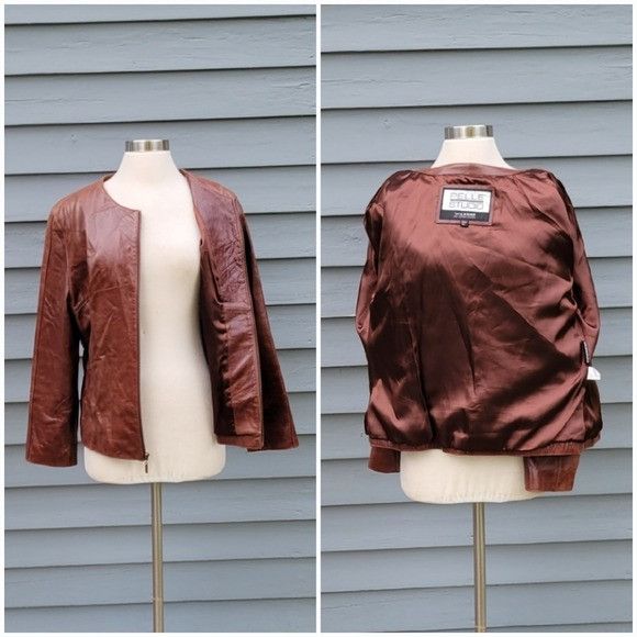 Wilsons Leather Vintage 90s y2k Brown Leather Wilsons Pelle Studio Car Coat Size XL / US 12-14 / IT 48-50 - 2 Thumbnail