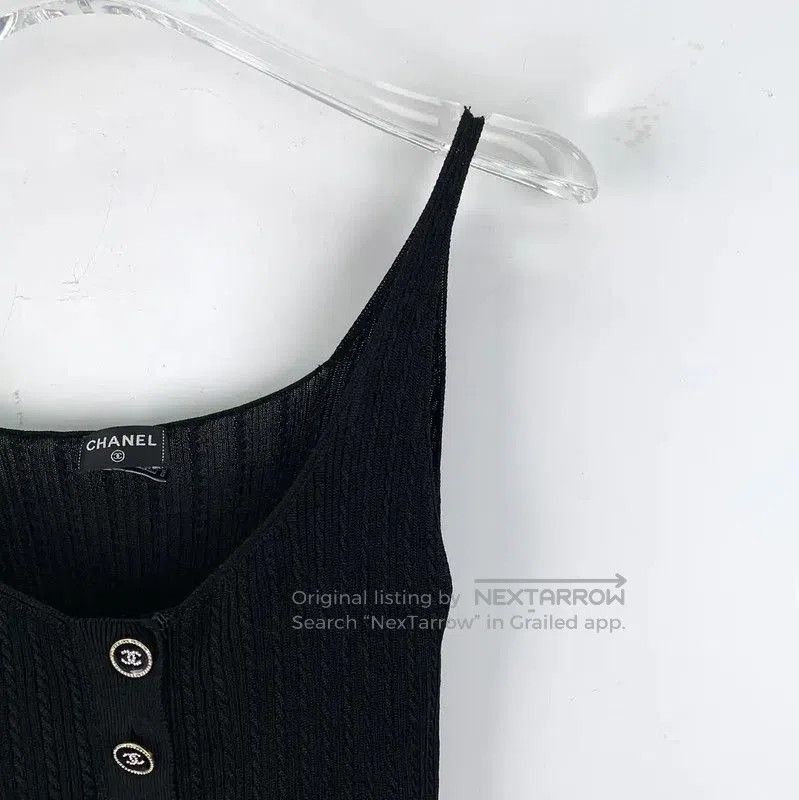 Chanel Chanel Black Ribbed Sleeveless Top . Size XXS / US 00 / IT 34 - 3 Thumbnail