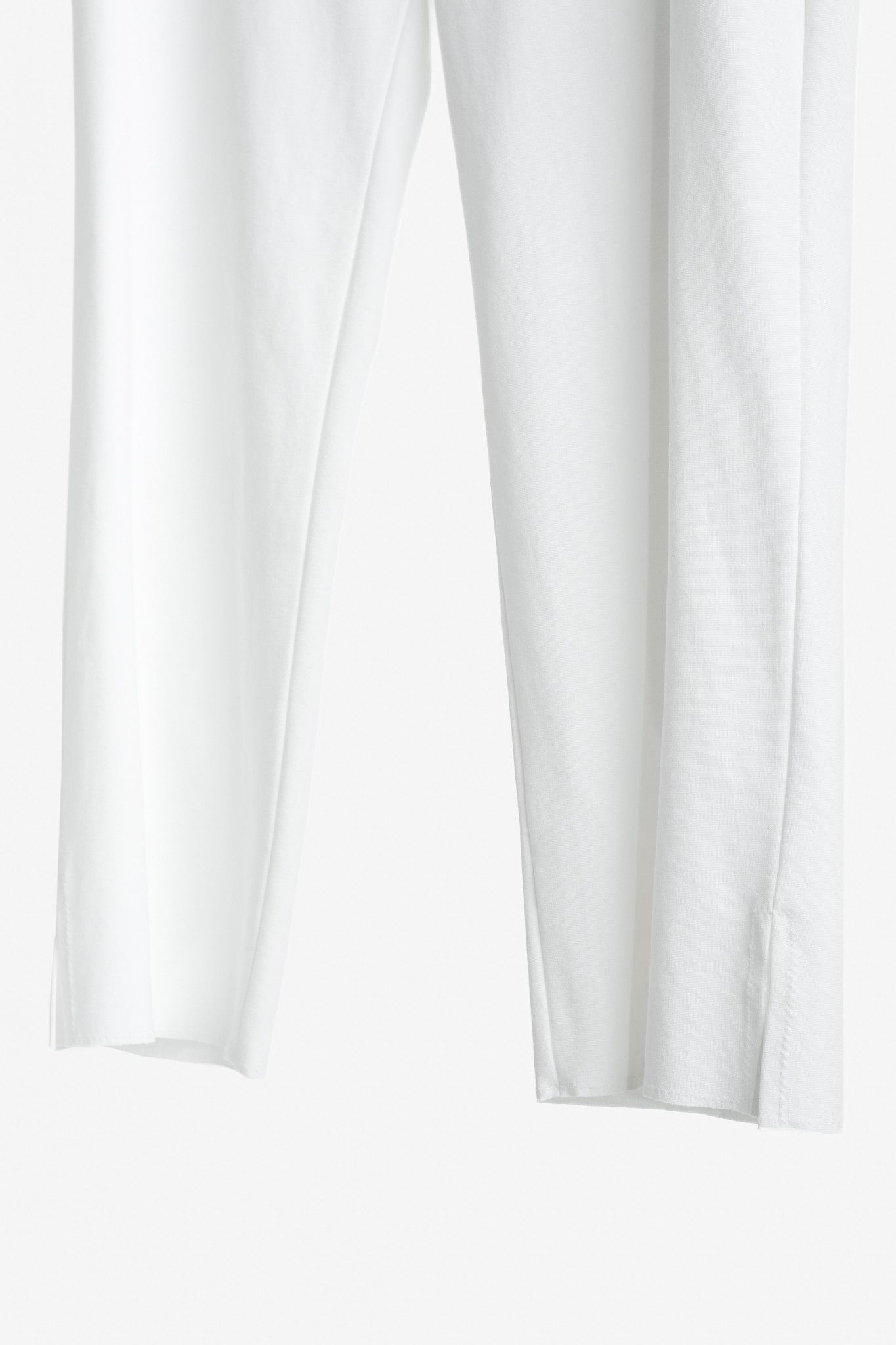 Marie Saint Pierre Marie Saint Pierre White Jersey Cropped Pull-On Pants Size 36" / US 14 / IT 50 - 6 Thumbnail