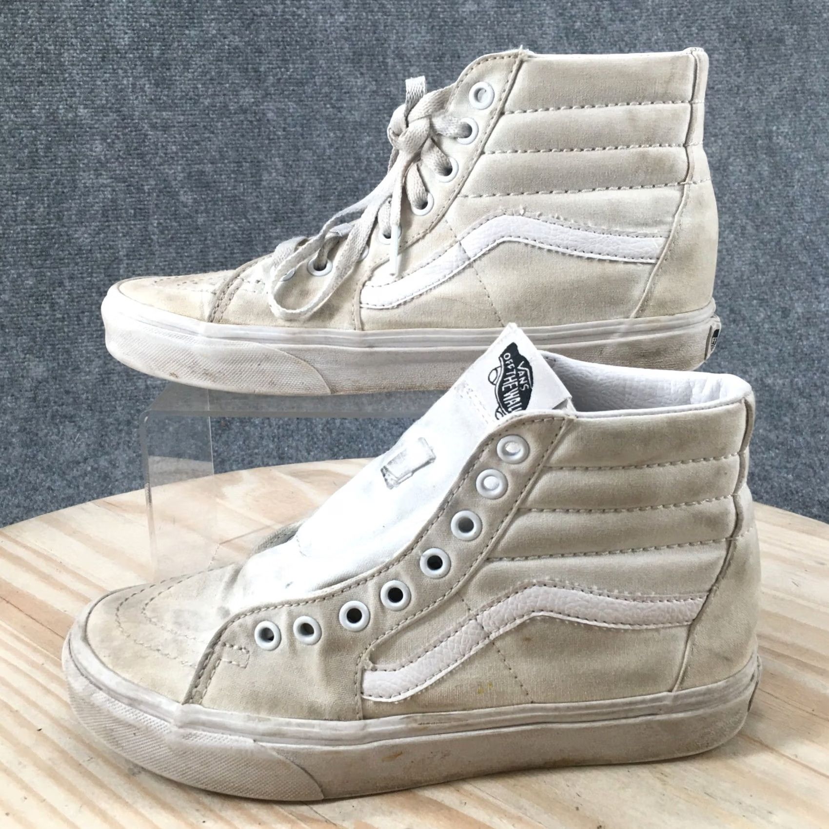 Vans VANS Old Skool High Top Skate Sneakers White Canvas Mens 6 Womens 7.5 Shoes Size M / US 6-8 / IT 42-44 - 2 Thumbnail