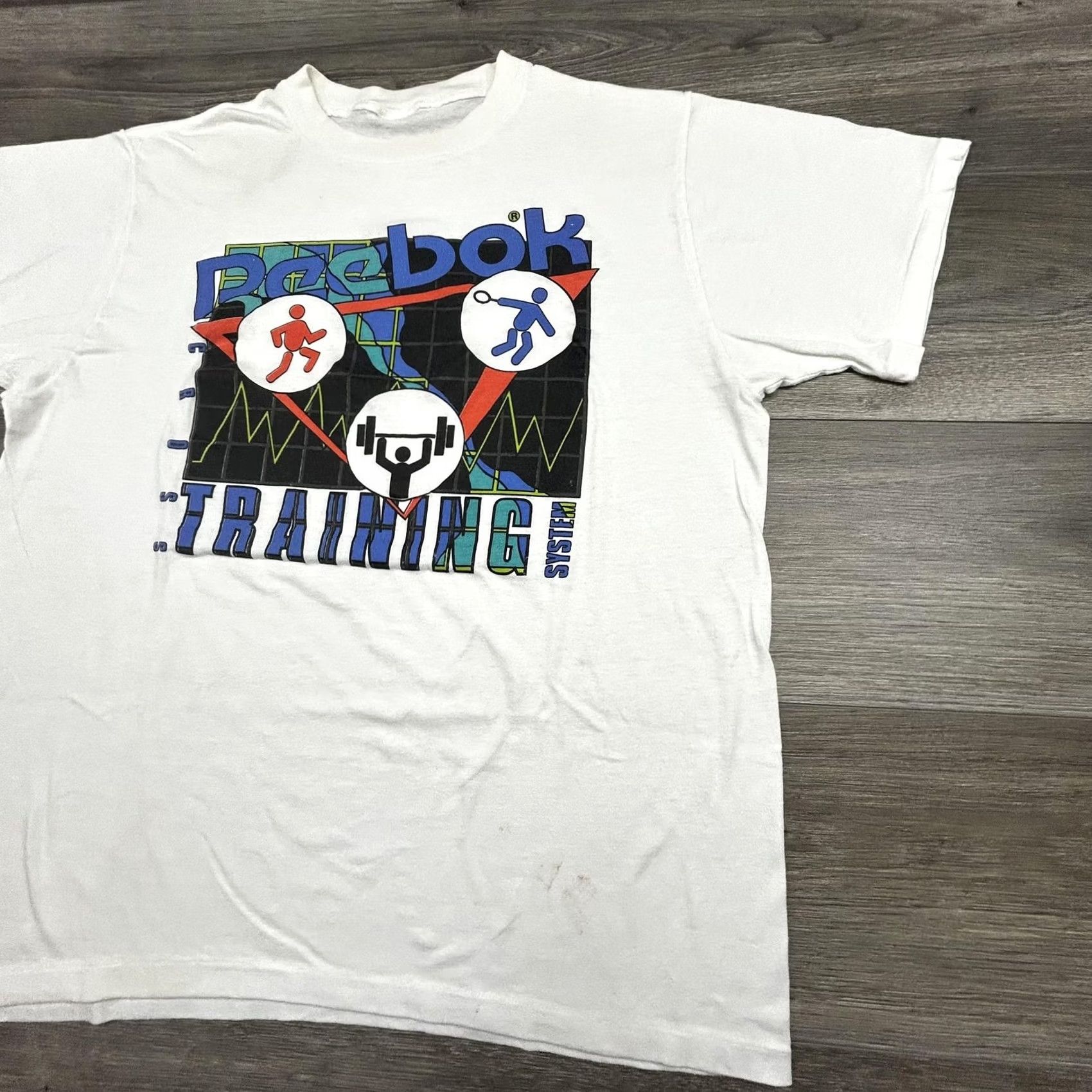 Reebok VINTAGE Reebok Shirt Mens Large White Gym Graphic Fitness Single Stitch 80s USA Size US L / EU 52-54 / 3 - 4 Thumbnail