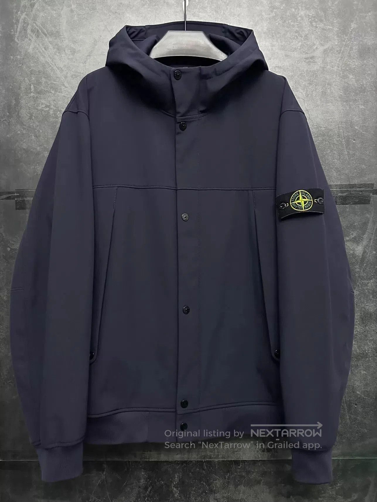 Stone Island Blue Hooded Button-Up Jacket XXL. Size US XXL / EU 58 / 5 - 1 Thumbnail