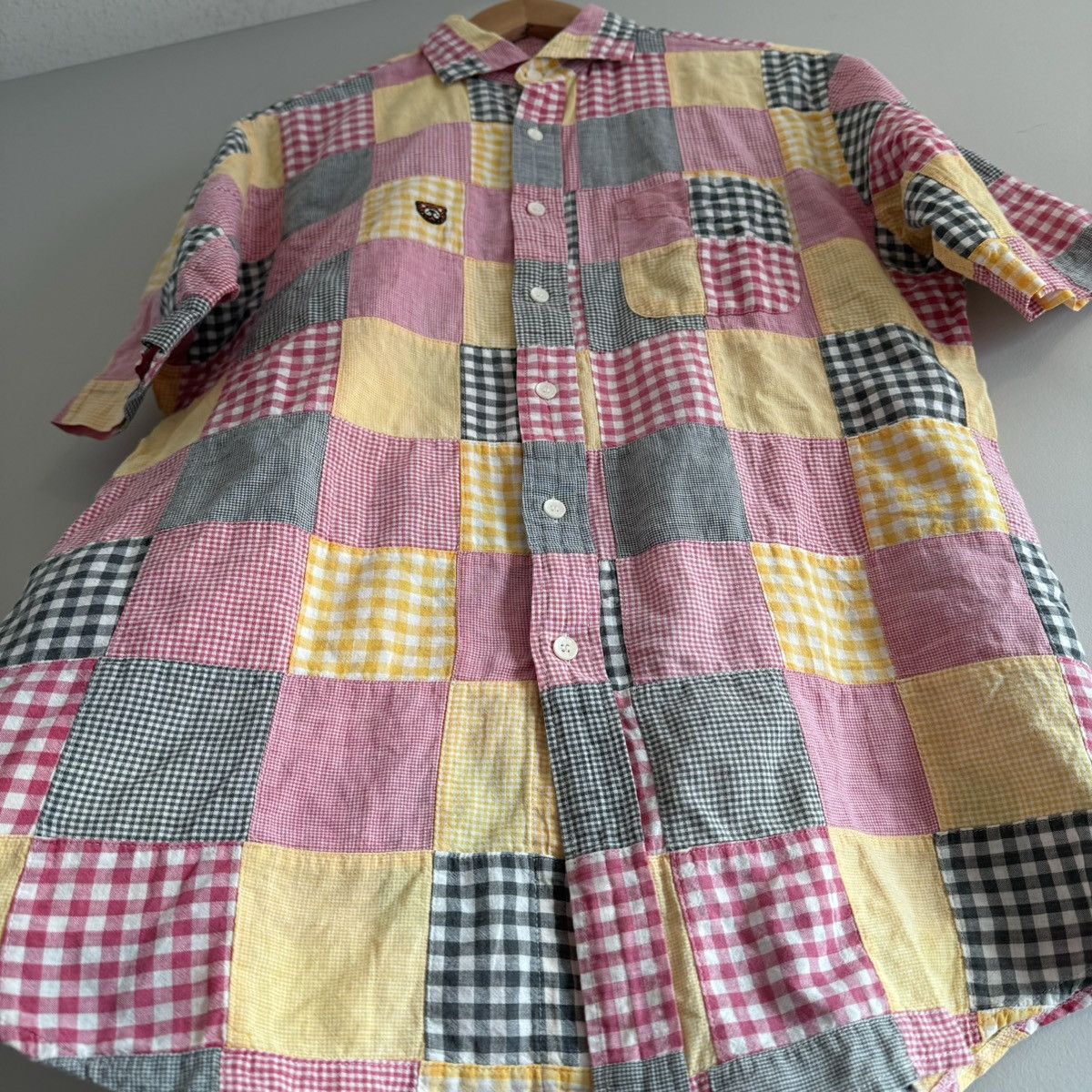 Bape OG Baby Milo Tiger Patchwork Checkered Button Up Shirt Size US M / EU 48-50 / 2 - 12 Thumbnail