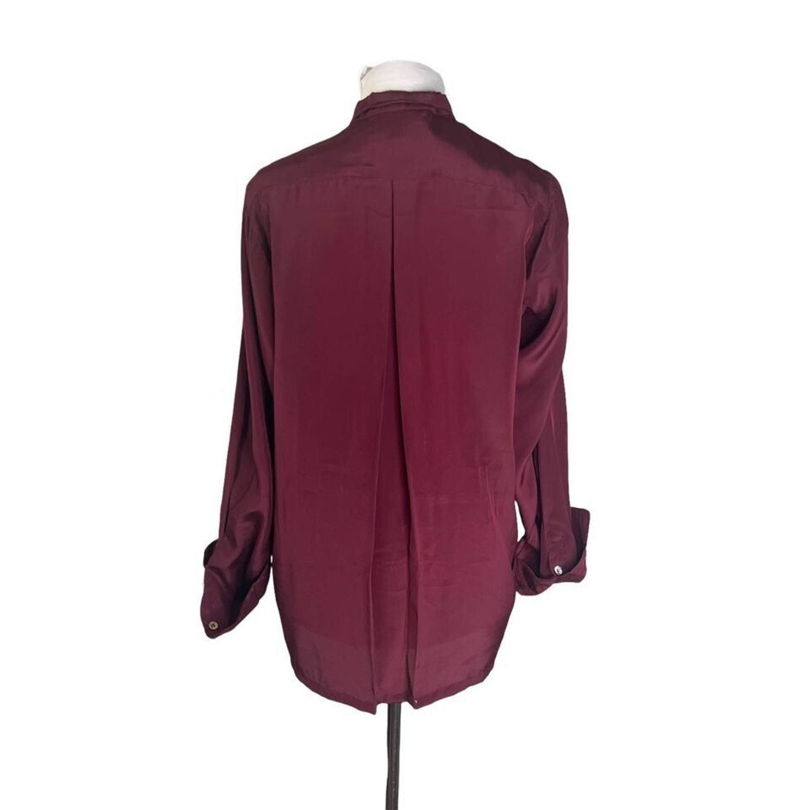 Vintage Vintage 80s Anne Pinkerton Burgundy Tie Neck Blouse M Size M / US 6-8 / IT 42-44 - 6 Thumbnail