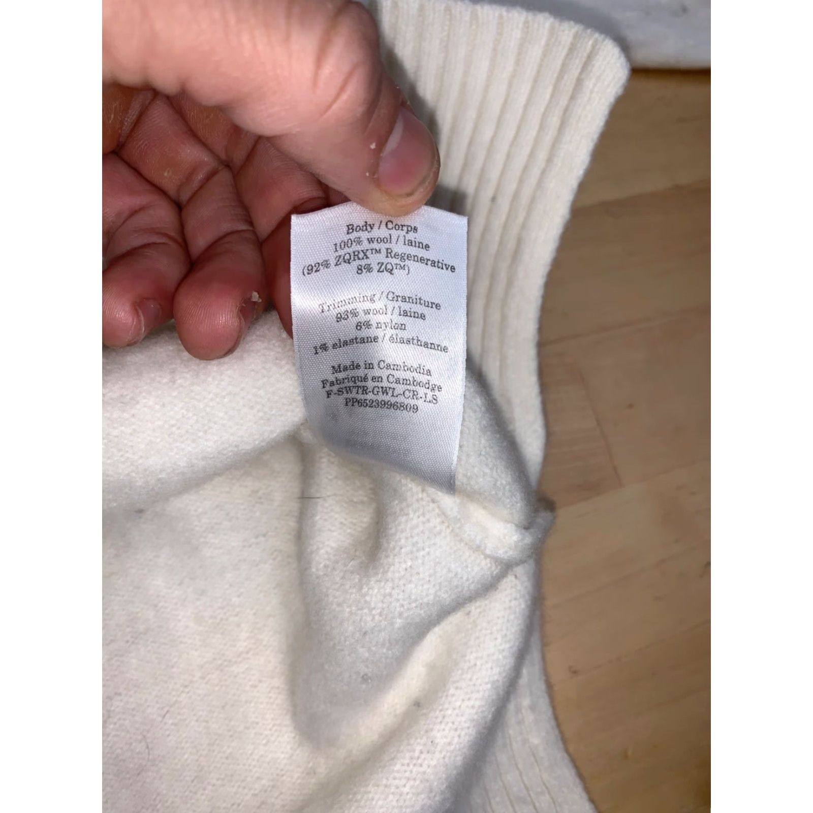 Everlane Everlane 100% Wool Sweater Womens S Cream Ivory Crew Neck Long Sleeve Casual Pullover Knit Winter Fall Spring Regular Sized 12660 Size S / US 4 / IT 40 - 4 Thumbnail