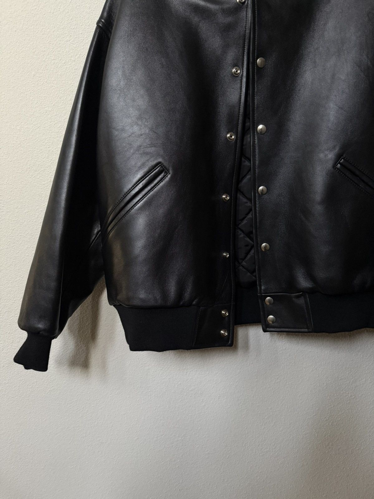 A.PRESSE Black leather award varsity jacket size 3 Size US L / EU 52-54 / 3 - 4 Thumbnail