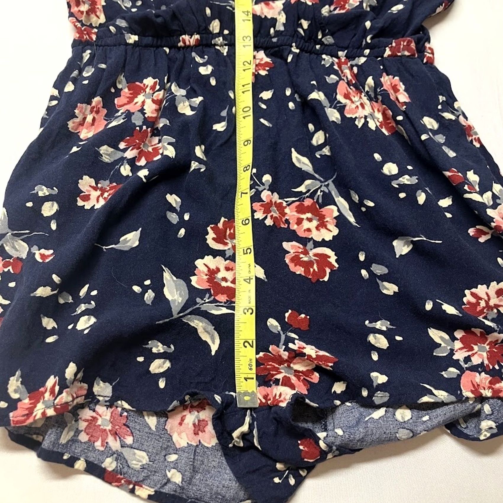 Vintage Cape Juby Floral Romper 3/4 Sleeve Navy Blue Pink Short Jumper Size M Size M / US 6-8 / IT 42-44 - 6 Thumbnail