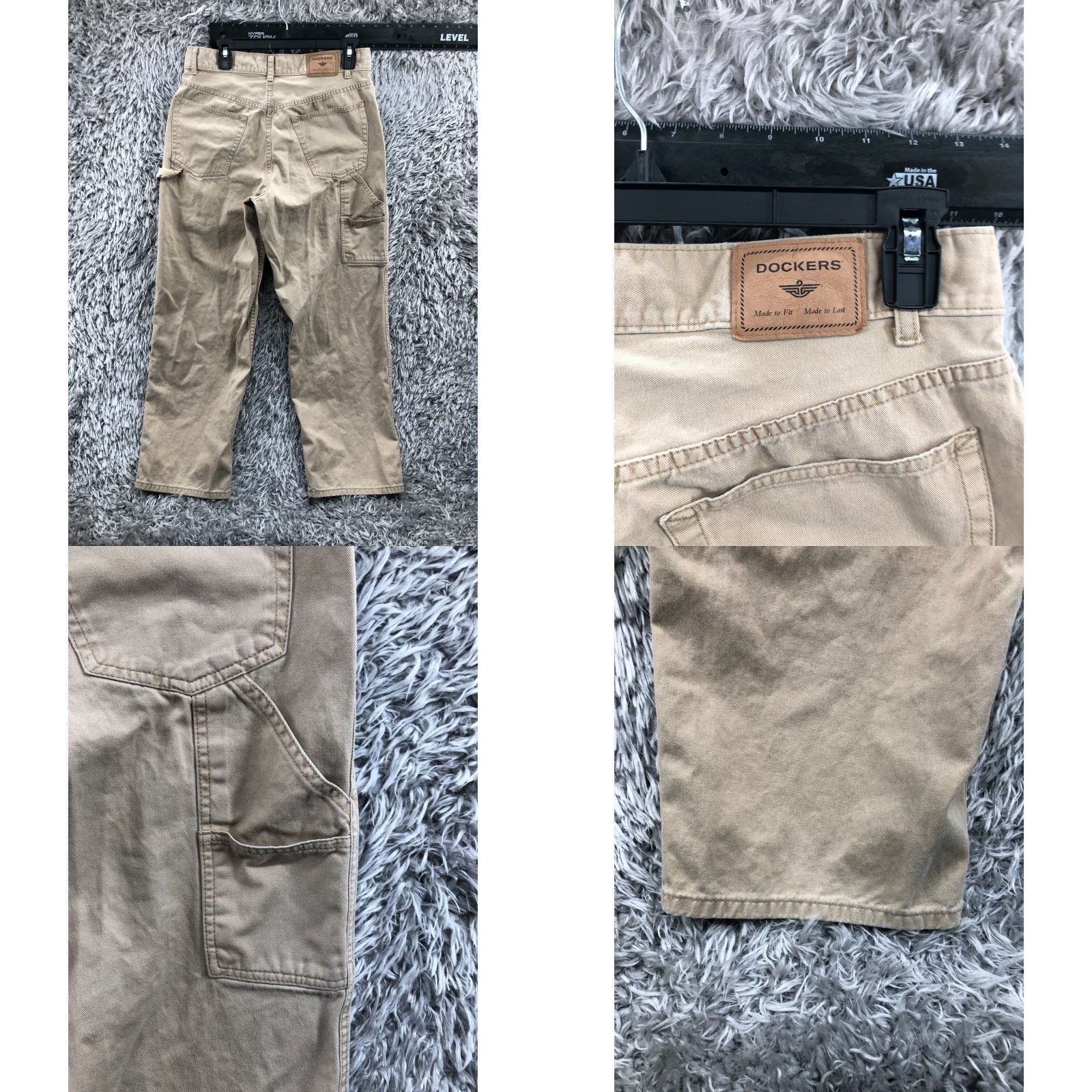 Dockers Dockers Carpenter Pants Mens Size 32x32 Beige Relaxed Straight Workwear Pockets Zip Button Knit Fabric Solid Casual Size US 32 / EU 48 - 8 Thumbnail
