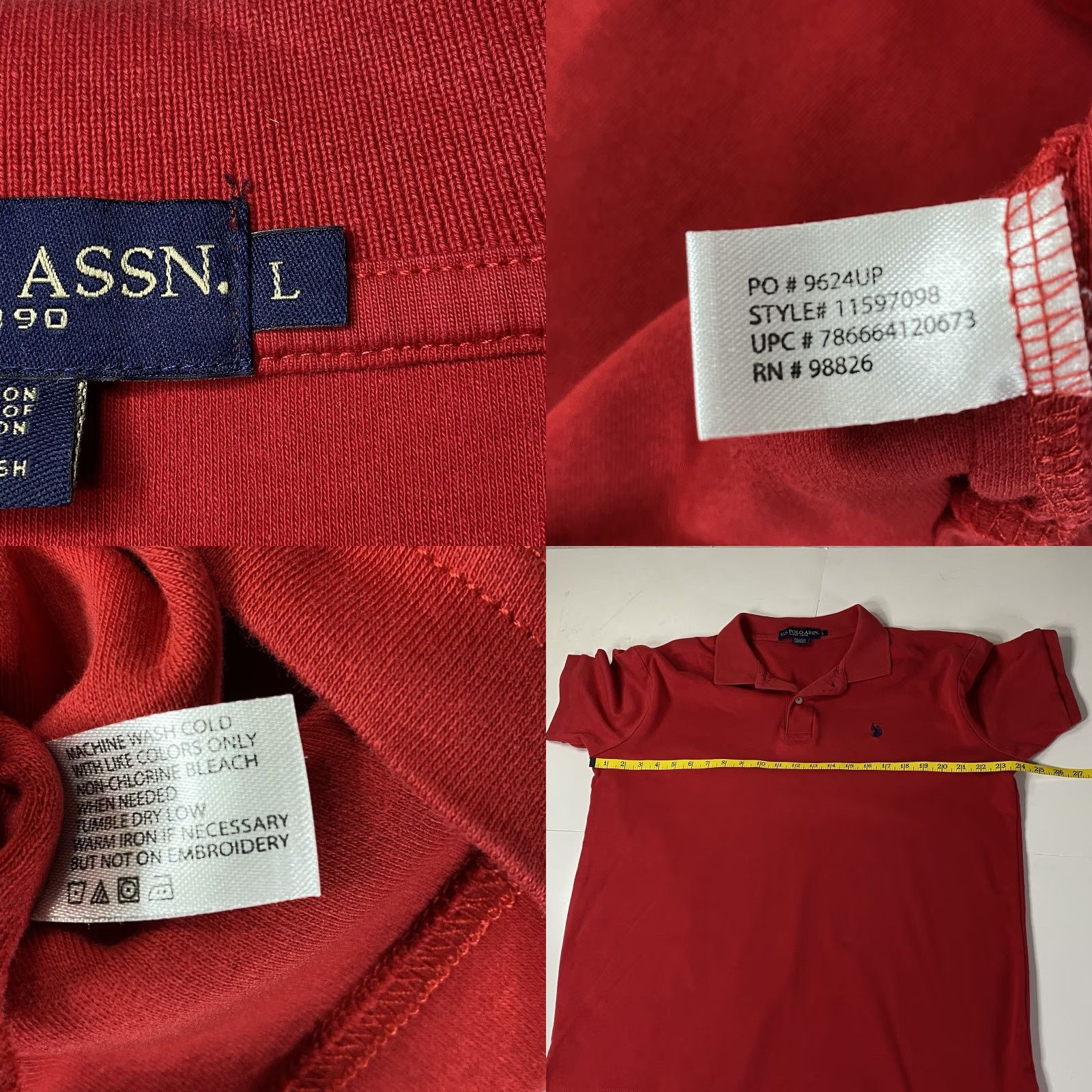 U.S. Polo Assn. U.S. Polo Assn. Polo Short Sleeve Shirt Men's Size Large Red Size US L / EU 52-54 / 3 - 8 Thumbnail