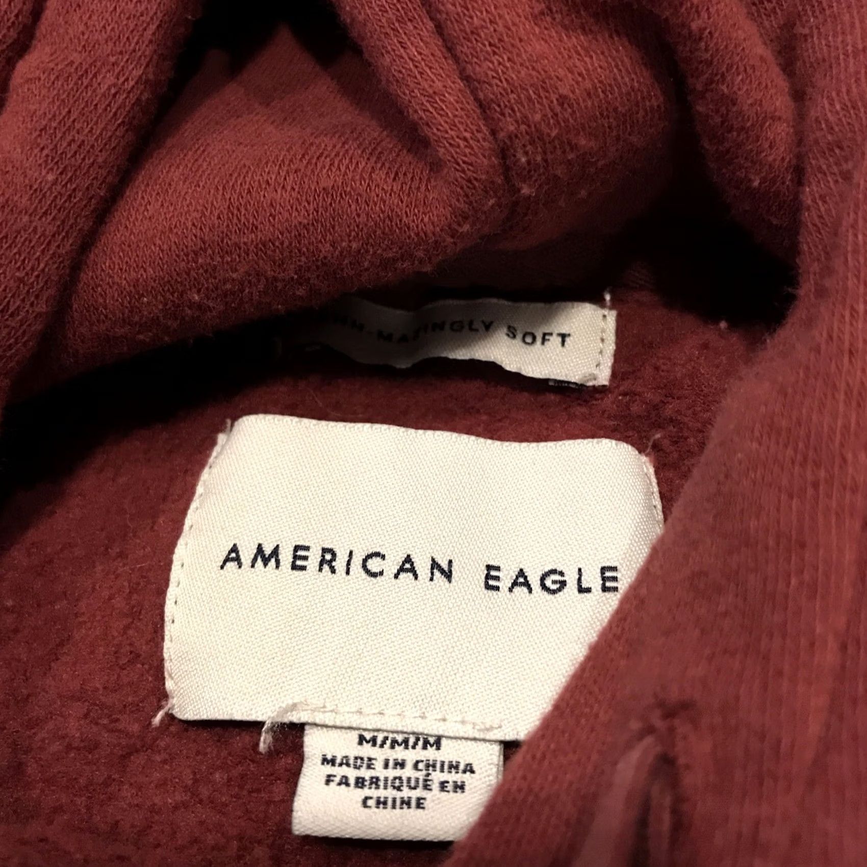 American Eagle Outfitters american eagle Outfitters Hoodie Pullover Women's M Red Cotton Blend Fleece Logo Hoodie All Seasons Vintage: No Size M / US 6-8 / IT 42-44 - 2 Thumbnail