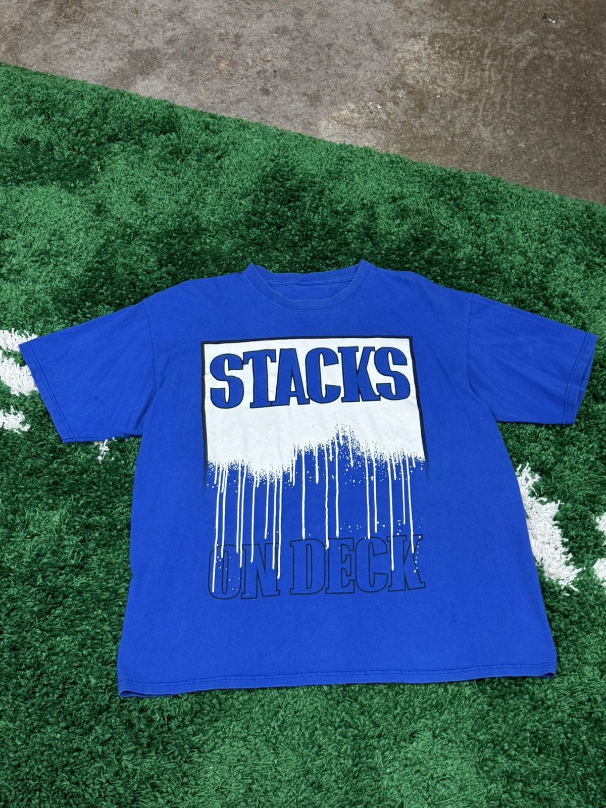 Vintage Vintage Paint Drip Stacks on Deck Large Graffiti Blue Size US L / EU 52-54 / 3 - 1 Thumbnail