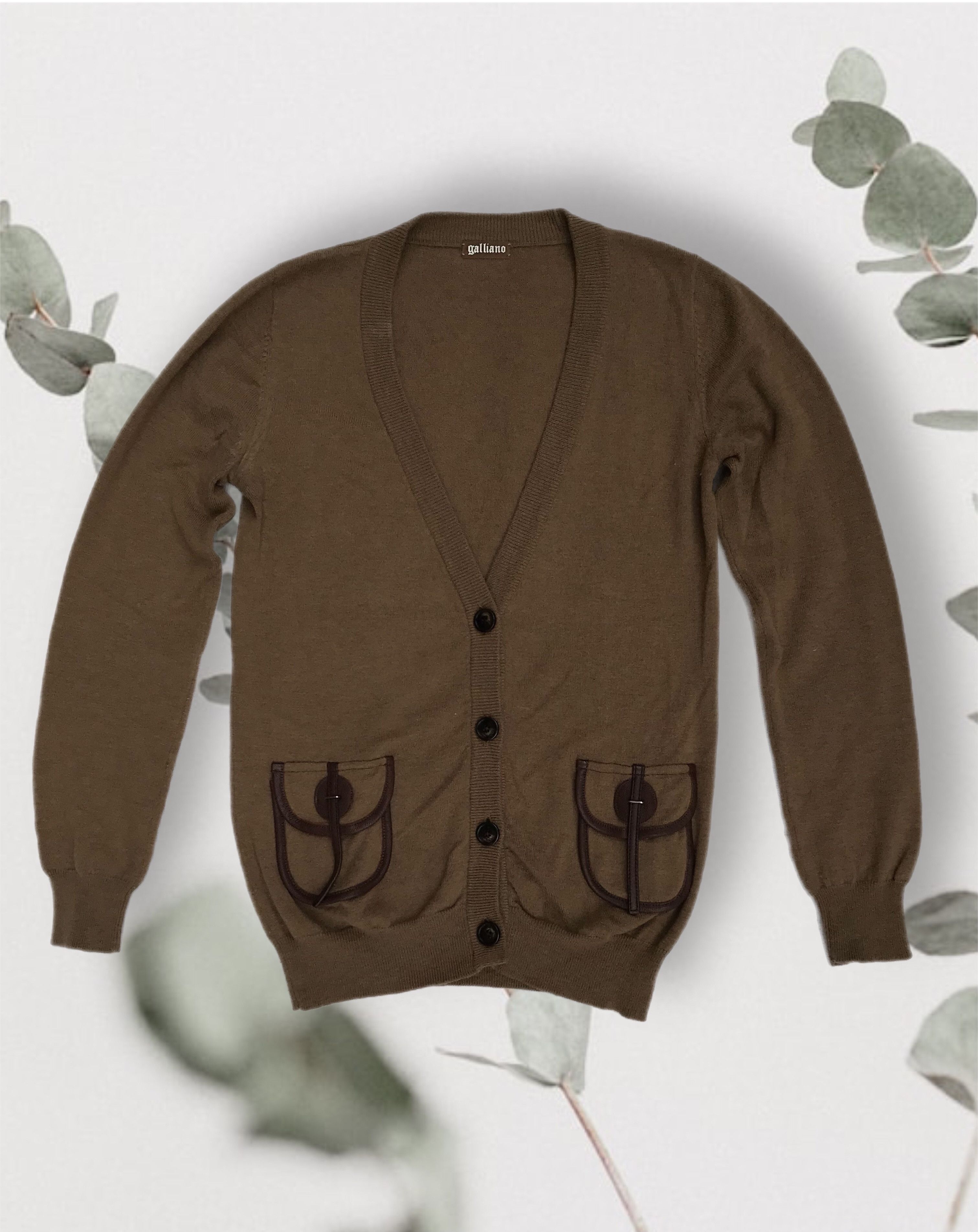 John Galliano John Galliano Cardigan Knit Lana Wool Button Brown Size XS / US 0-2 / IT 36-38 - 1 Thumbnail