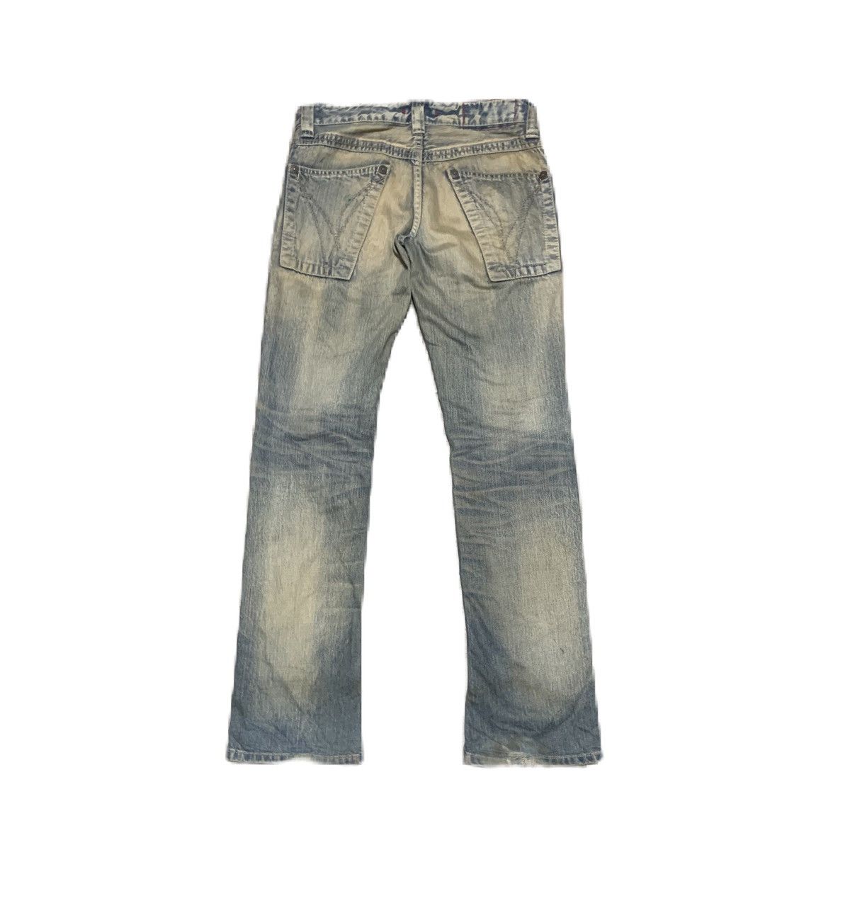 Japanese Brand Vintage 90s Blue Way Low Flare Bootcut Bell Bottom Jeans Size US 32 / EU 48 - 4 Thumbnail