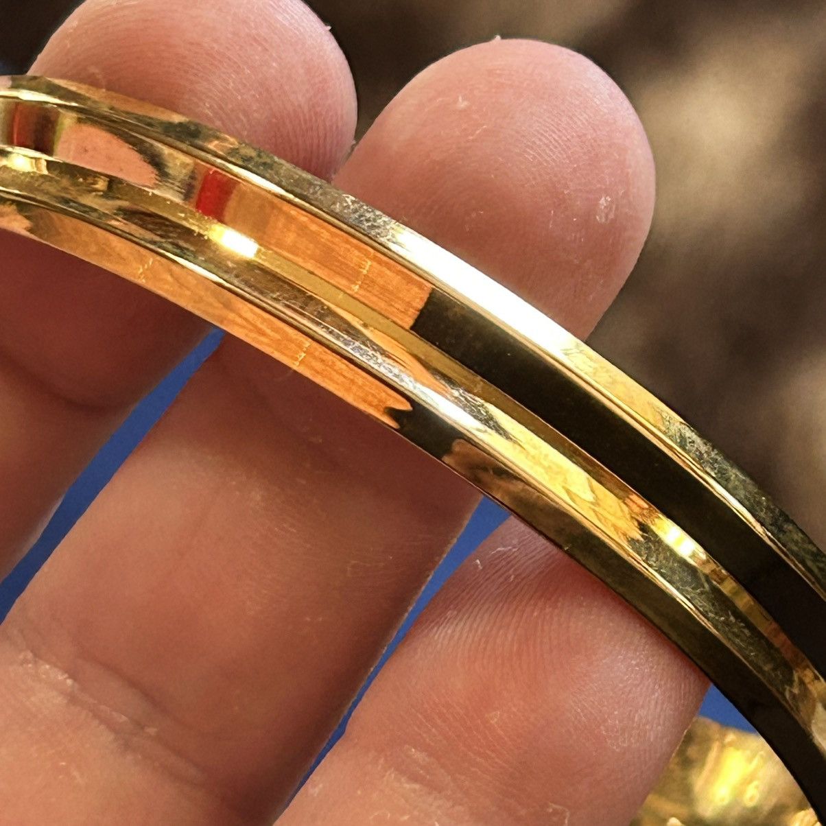 Vintage Vintage shiny gold plated cuff bracelet Size ONE SIZE - 5 Thumbnail