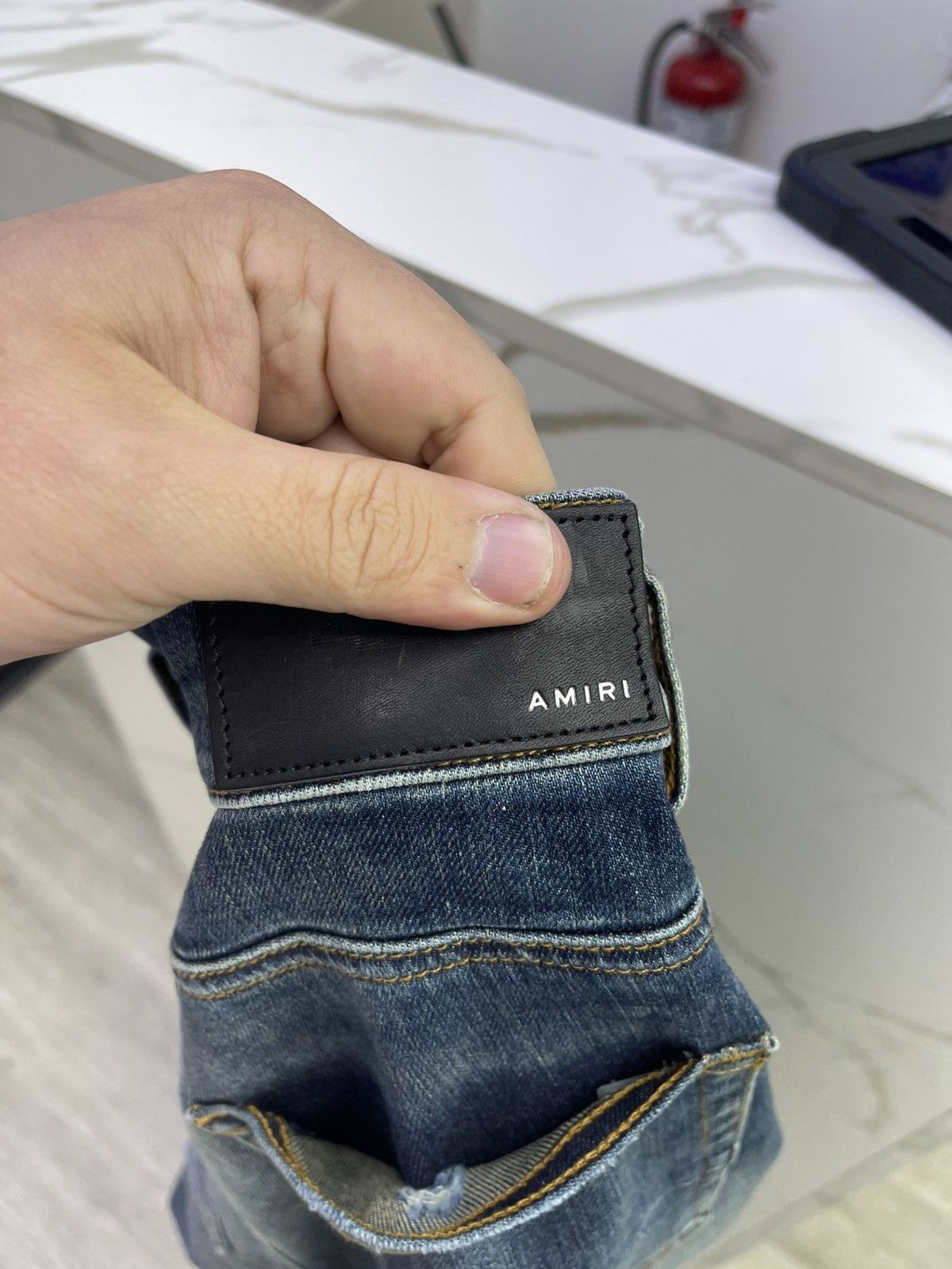 Amiri Amiri MX1 jeans (dark blue/orange) Size US 33 - 5 Thumbnail
