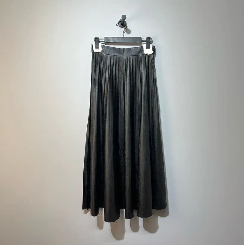 Maison Margiela Maison Margiela Black Leather Midi Skirt 0089 Size 23" - 1 Thumbnail
