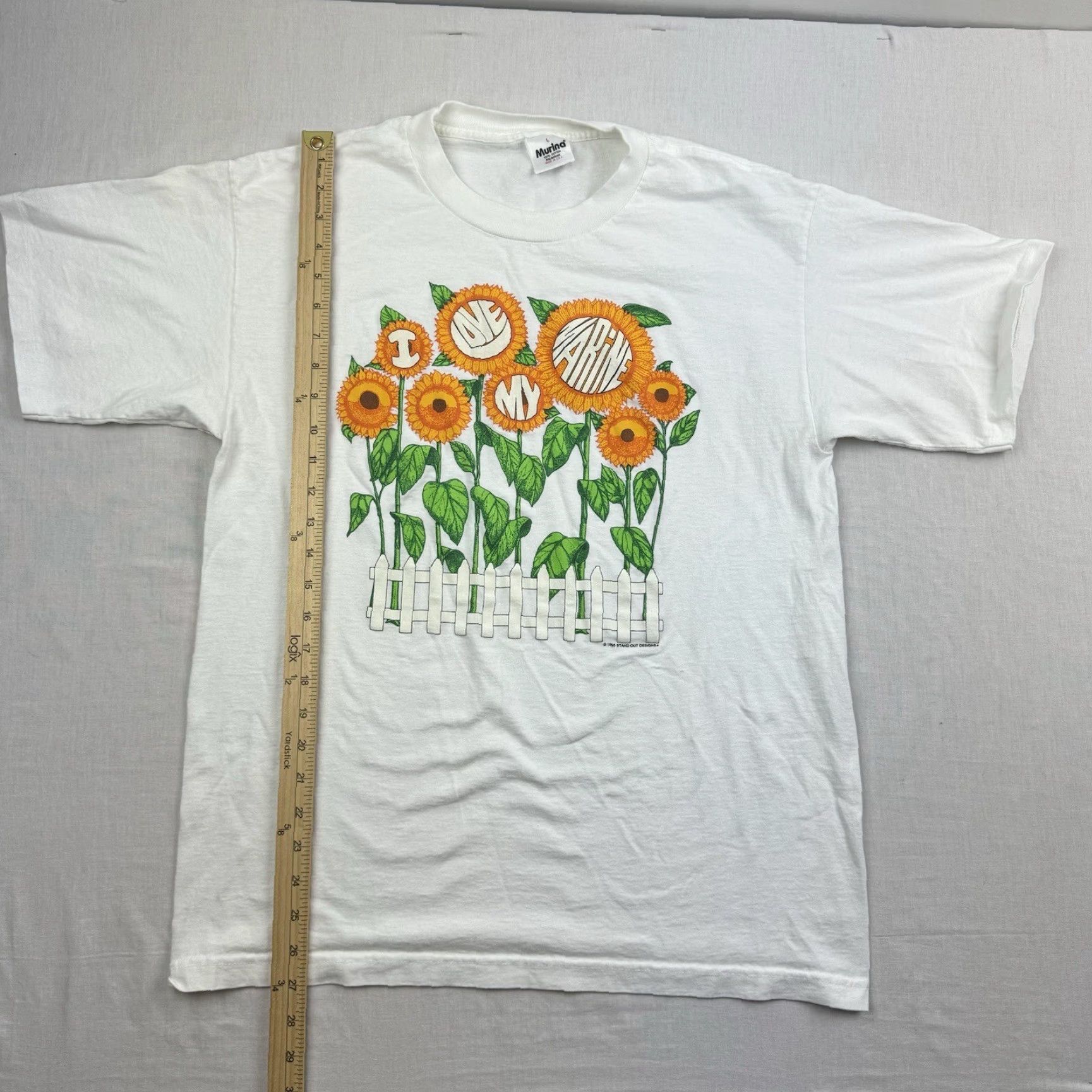 Vintage VINTAGE Murina Maine Sunflower T-Shirt Adult Large White Nature 90s Mens Size US L / EU 52-54 / 3 - 5 Thumbnail