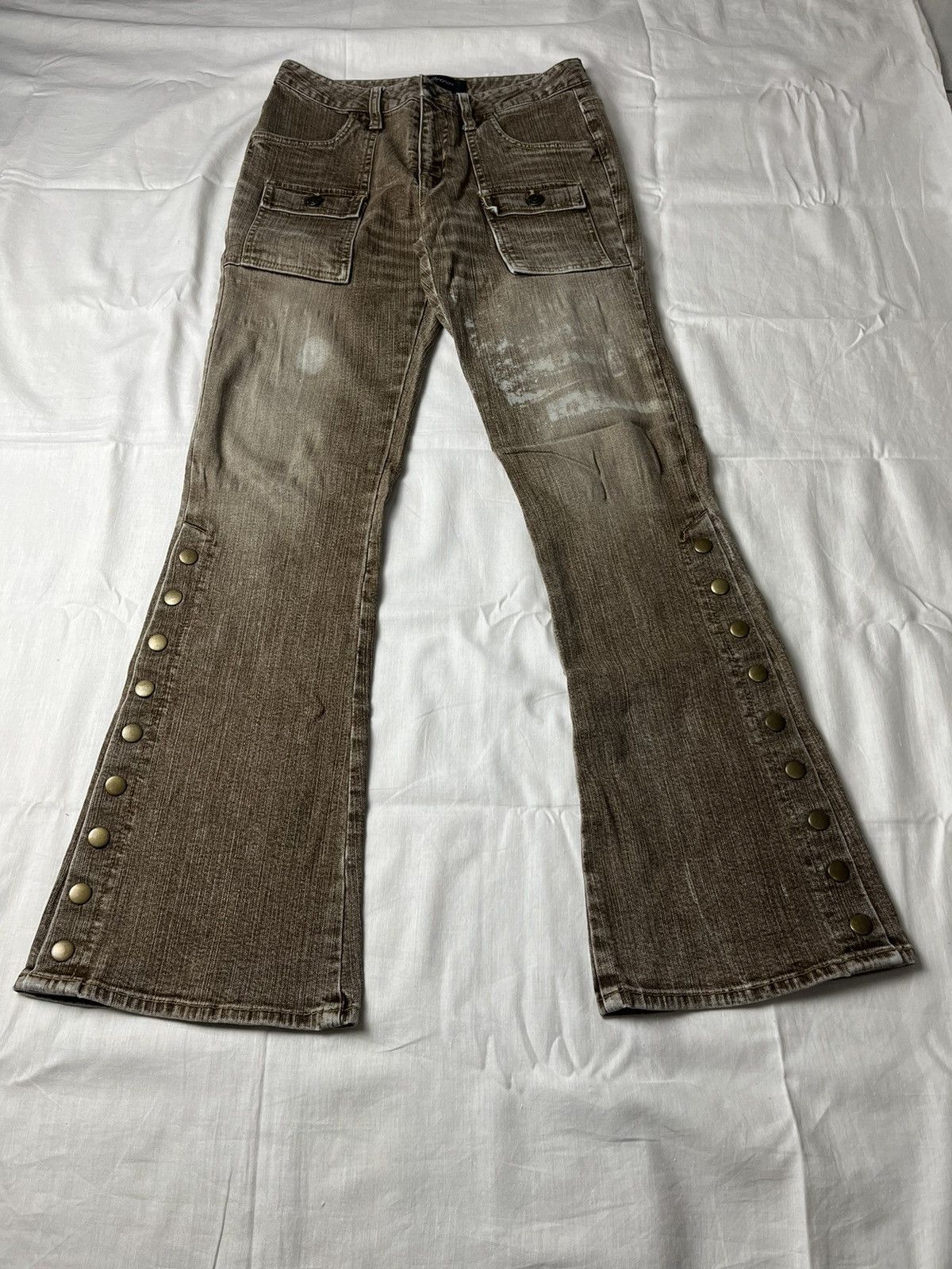 If Six Was Nine Oririn Baker Double Pocket Button Bootcut Jeans Size 28" / US 6 / IT 42 - 2 Thumbnail