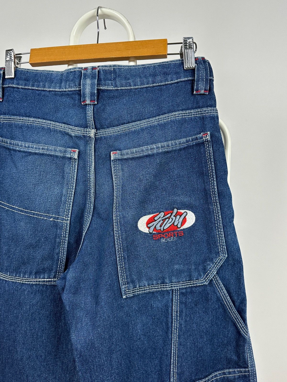 Fubu Vintage Fubu Sports Cargo Baggy Denim Pants Rap Style Size US 28 / EU 44 - 14 Thumbnail