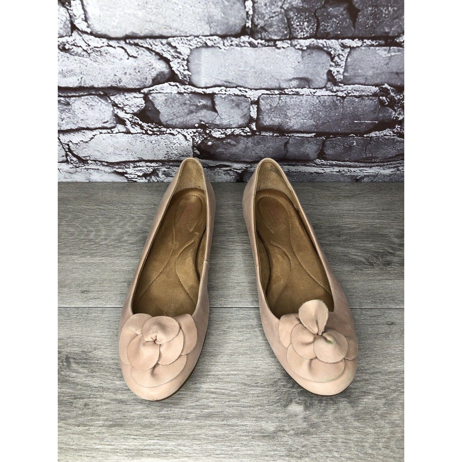 Born Born Annelie Pink Blush Leather Flower Bow Ballet Flats Wome Size US 10 / IT 40 - 2 Thumbnail