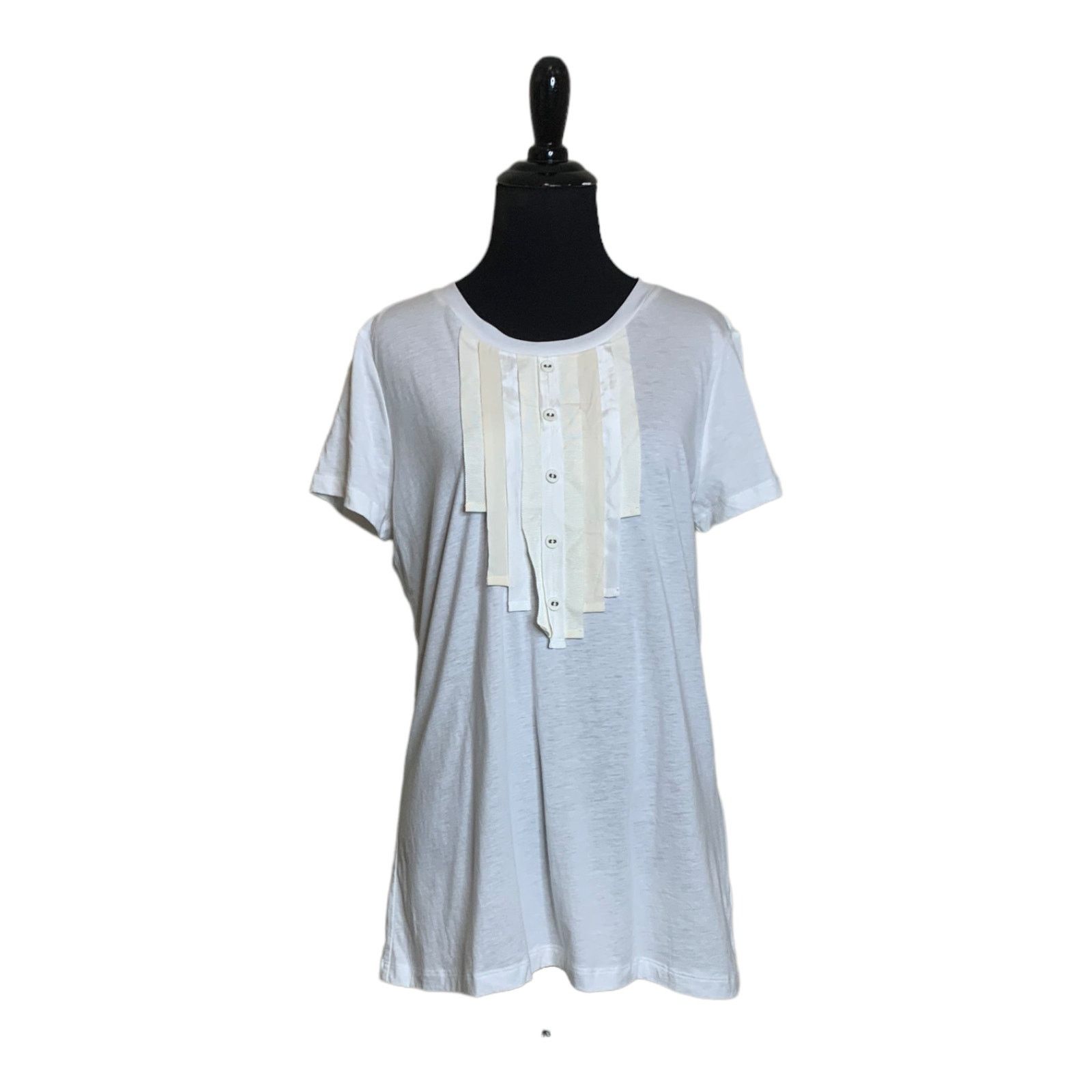 Gap Gap white short sleeves blouse tee size Large Size L / US 10 / IT 46 - 1 Thumbnail