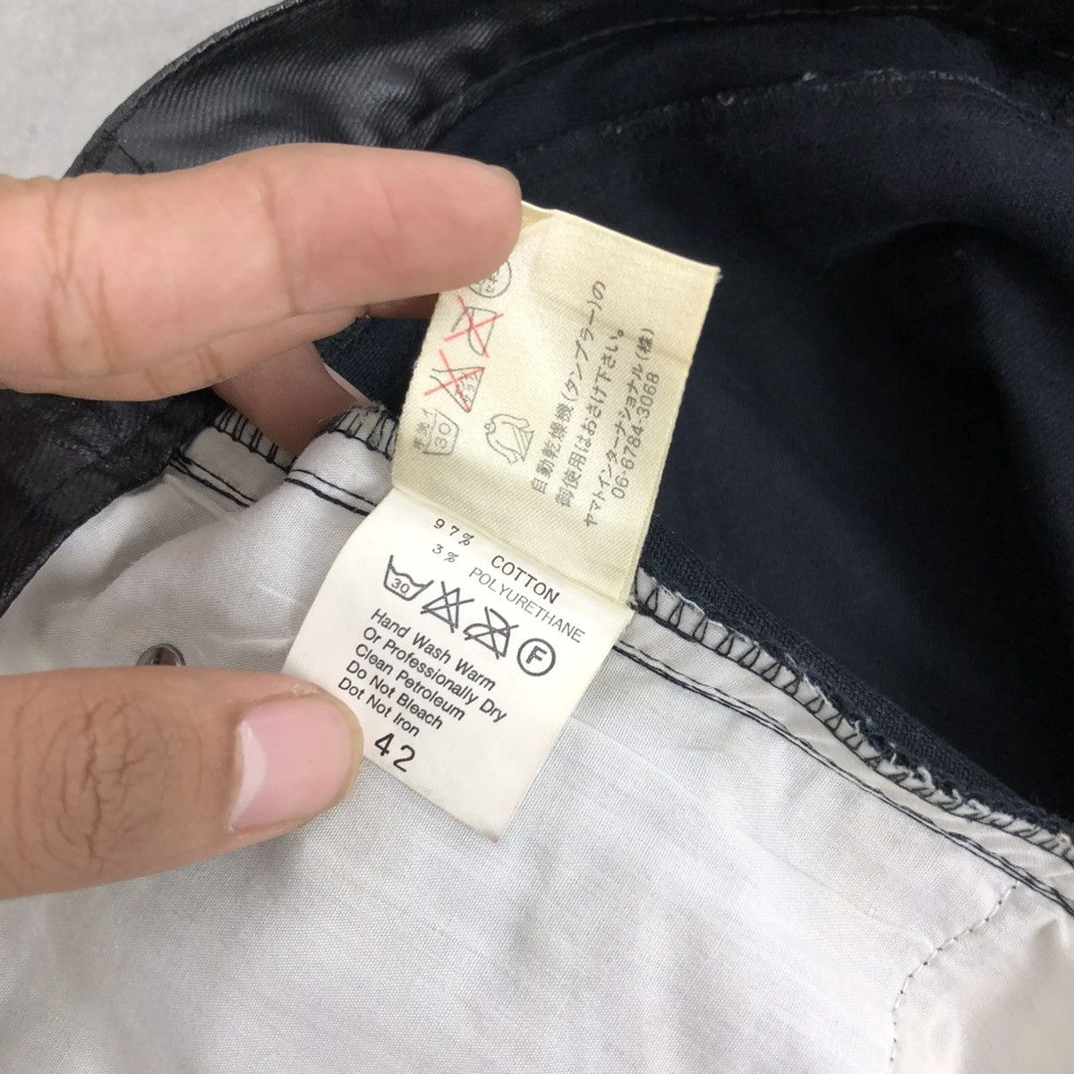 If Six Was Nine 🇯🇵 2000s Nationality + Name Grosbec Waxed Coated Jeans Pants Size US 30 / EU 46 - 9 Thumbnail