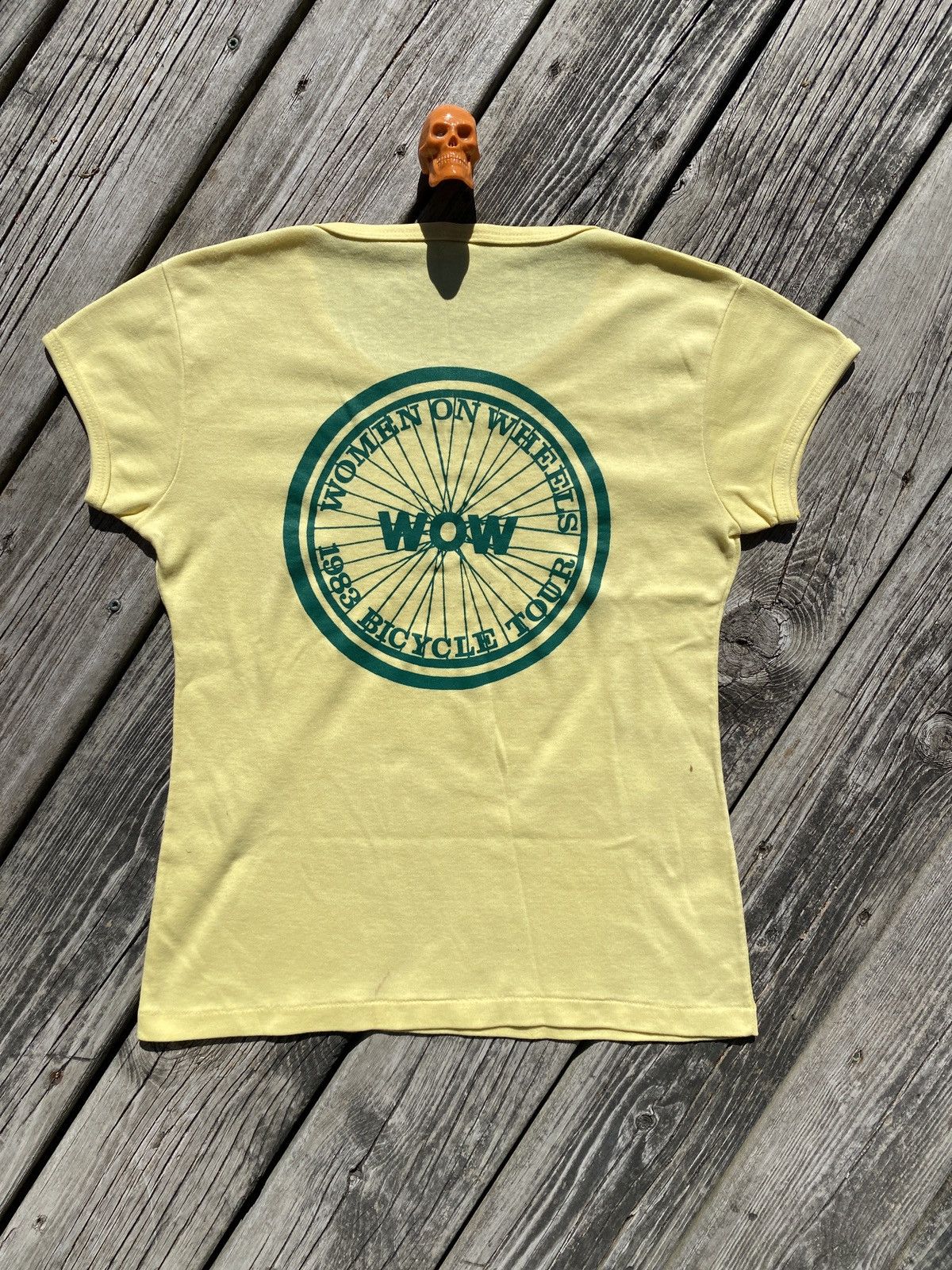 Vintage 80s Women on Wheels biking art shirt sz XL Size XL / US 12-14 / IT 48-50 - 1 Thumbnail