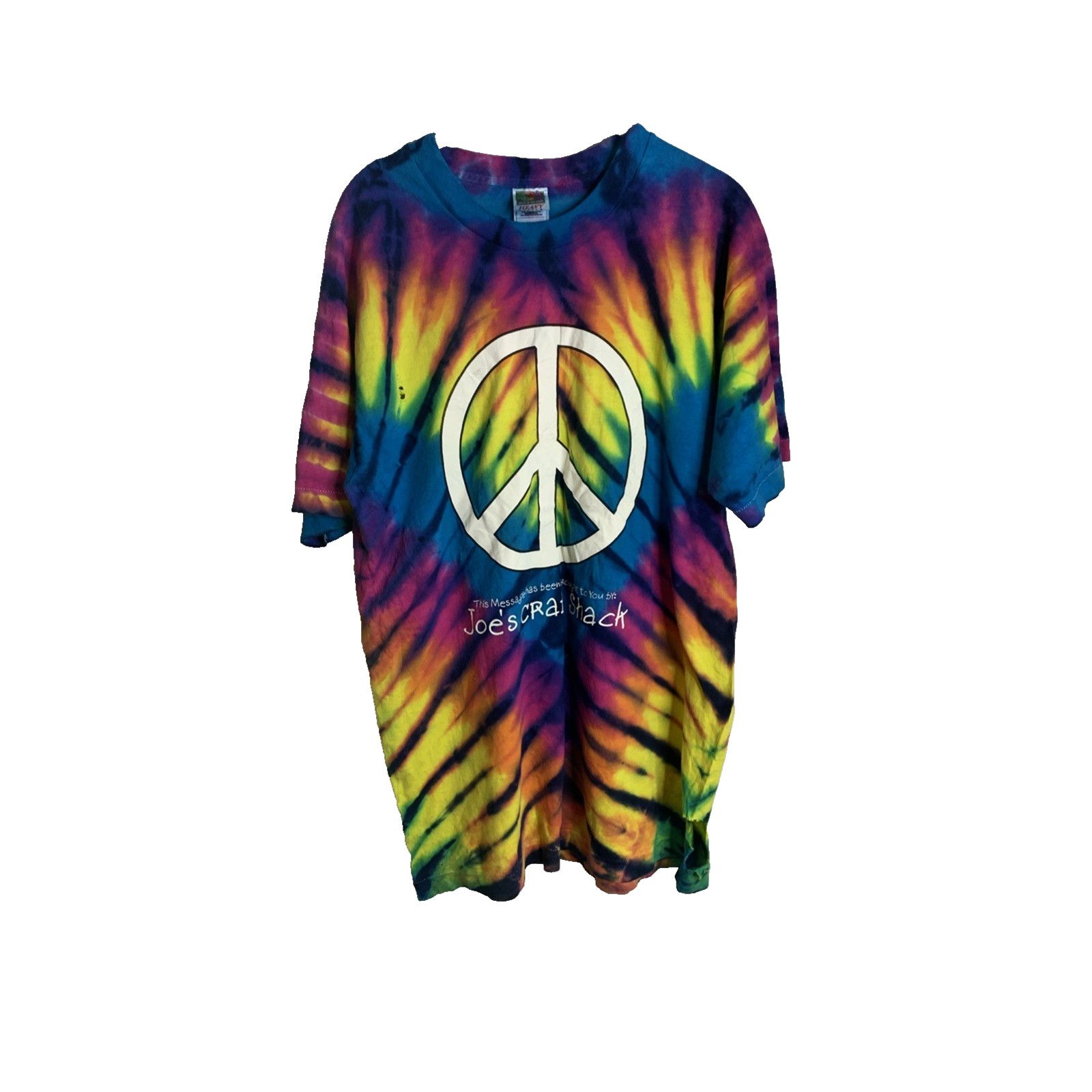 Fruit Of The Loom Vintage Joe's Crab Shack Tie Dye T-Shirt Single Stitch Size US L / EU 52-54 / 3 - 2 Thumbnail