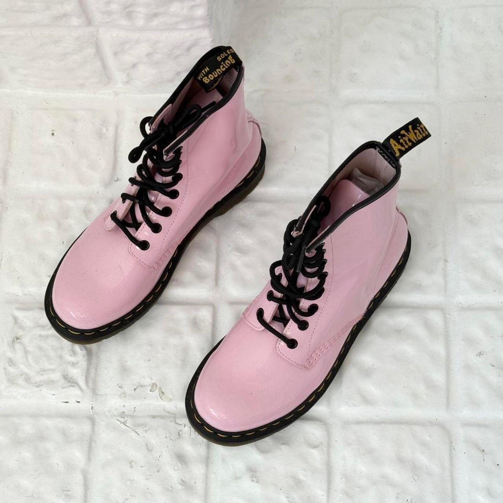 Dr. Martens ✿ ⋆｡ BRAND NEW Pink Dr. Martens 1460 Boots ⋆｡✿ Size US 8 / IT 38 - 3 Thumbnail