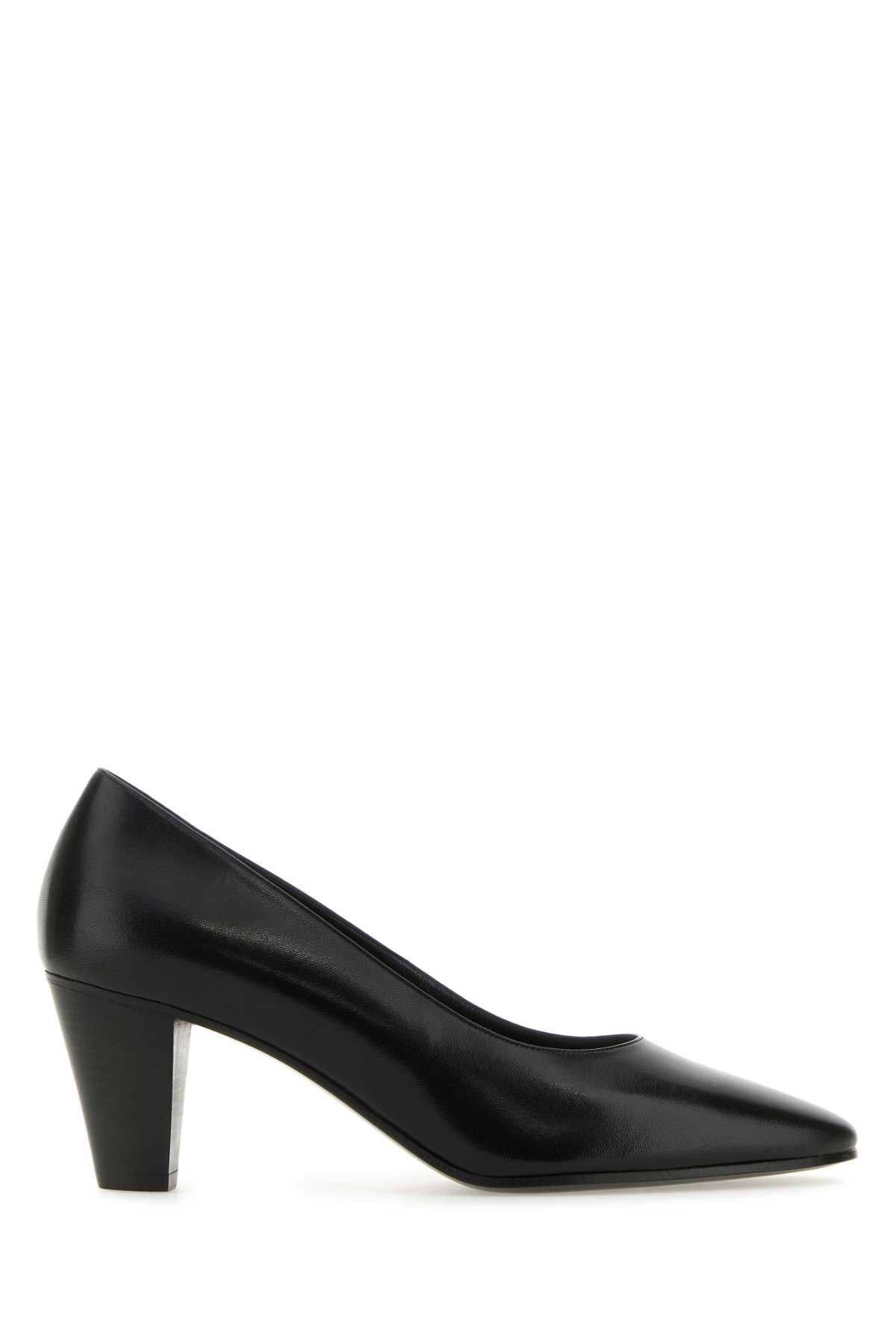 image of The Row Black Leather Charlotte Pumps Shoes, Women's (Size 6)