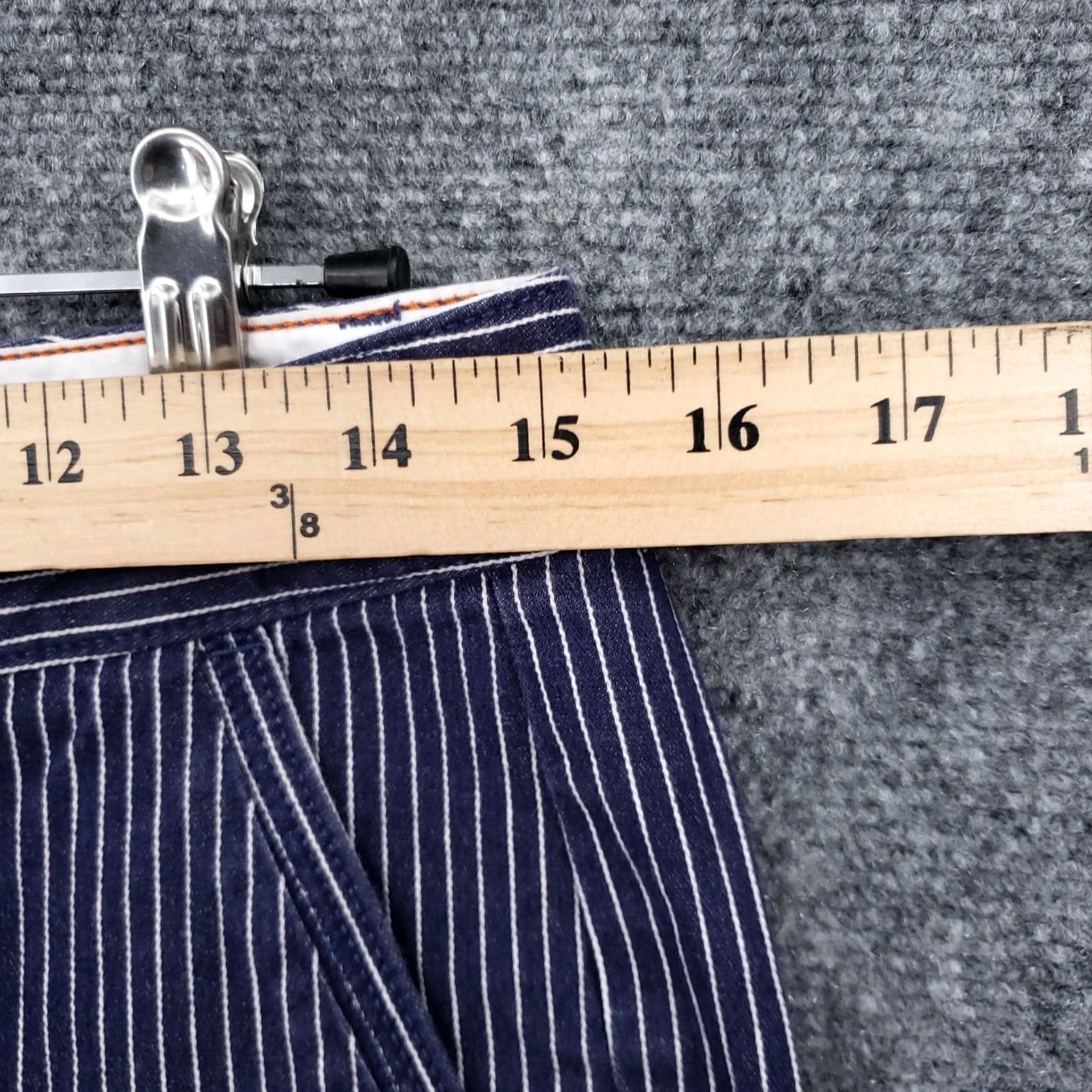 Dockers DOCKERS Pants Capri Blue White Striped Low Rise Straight Leg Zip Cotton Womens 4 Size 27" / US 4 / IT 40 - 7 Thumbnail