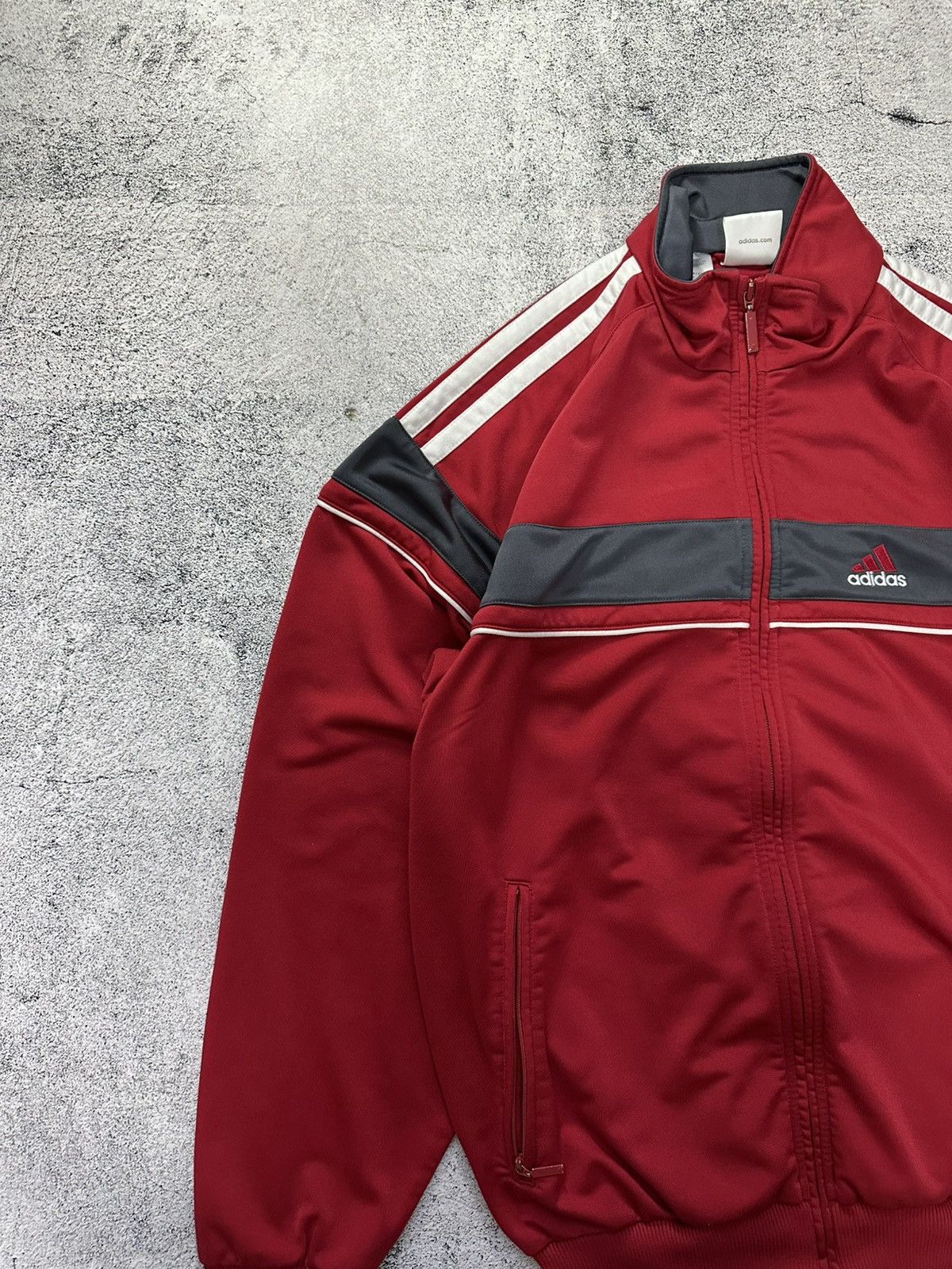 Adidas Vintage Adidas Zip Olympic Red Logo Y2K Size US L / EU 52-54 / 3 - 3 Thumbnail