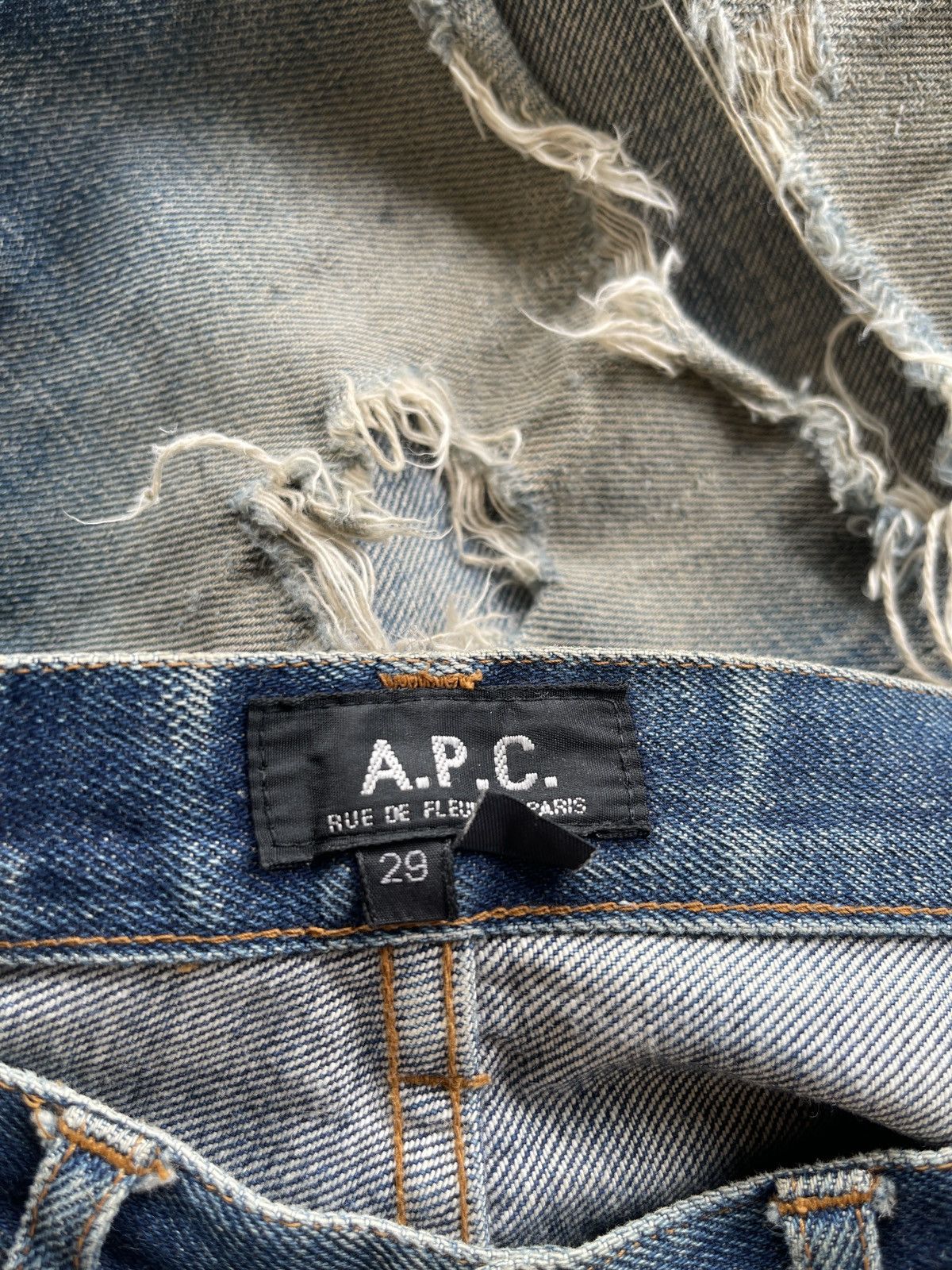 A.P.C. THRASHED❗️A.P.C DISTRESSED SELVEDGE DENIM Size US 28 / EU 44 - 13 Thumbnail