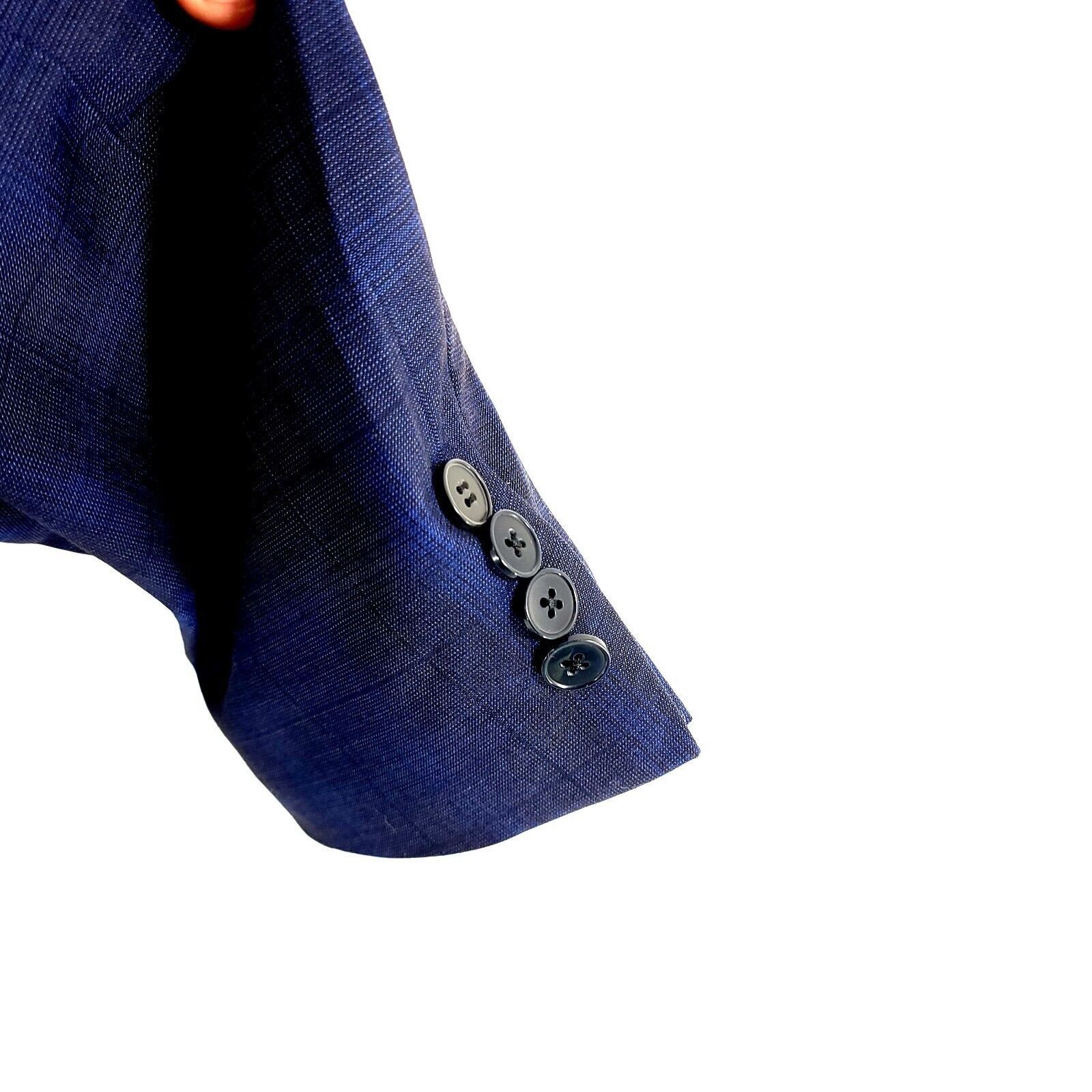 Calvin Klein Calvin Klein Wool 2 Button Blue Birdseye Windowpane Blazer 4 Size 42R - 3 Thumbnail