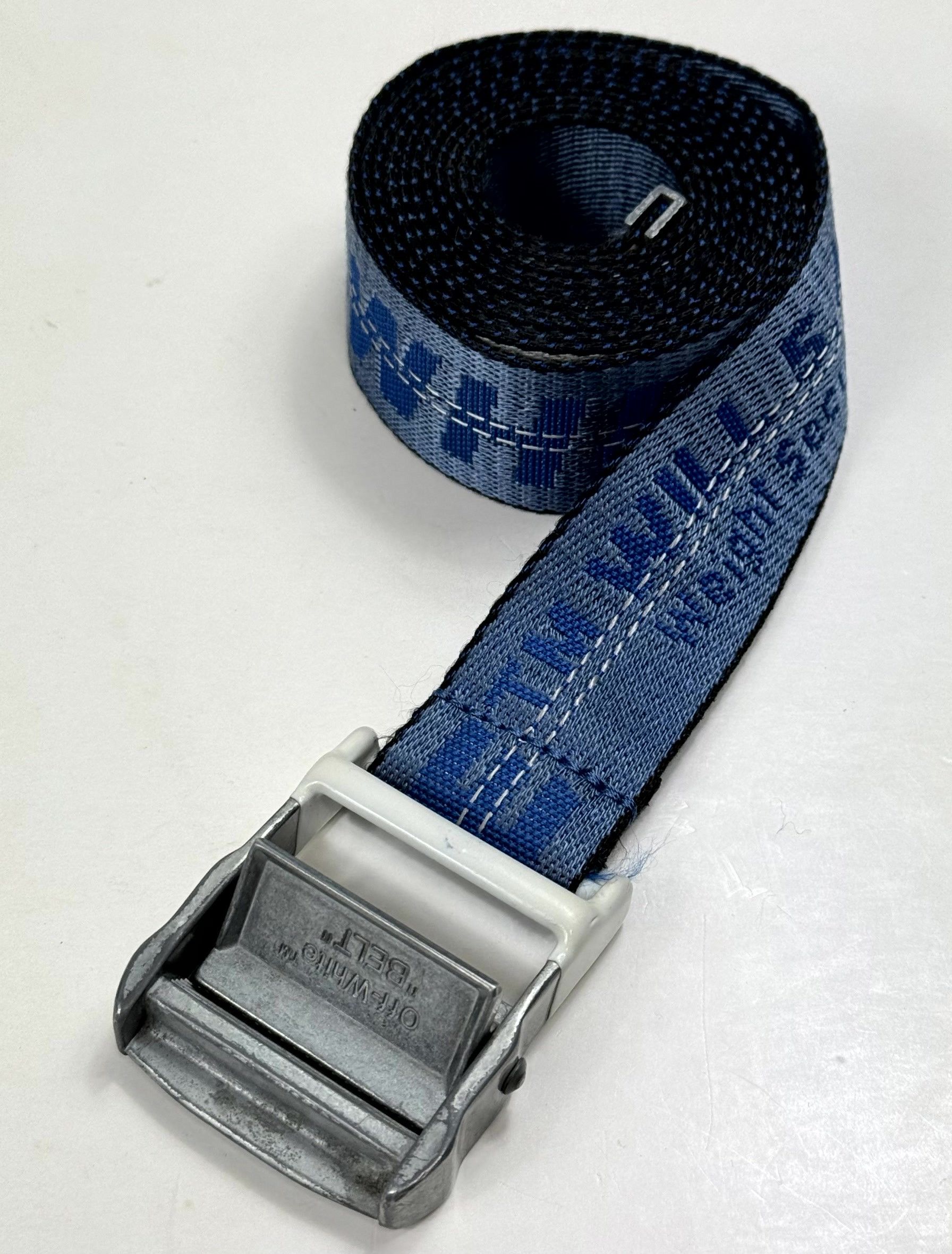 Off-white Light Blue Belt Columbia Blue Patent Leather Belt with White Accents  main image 3
