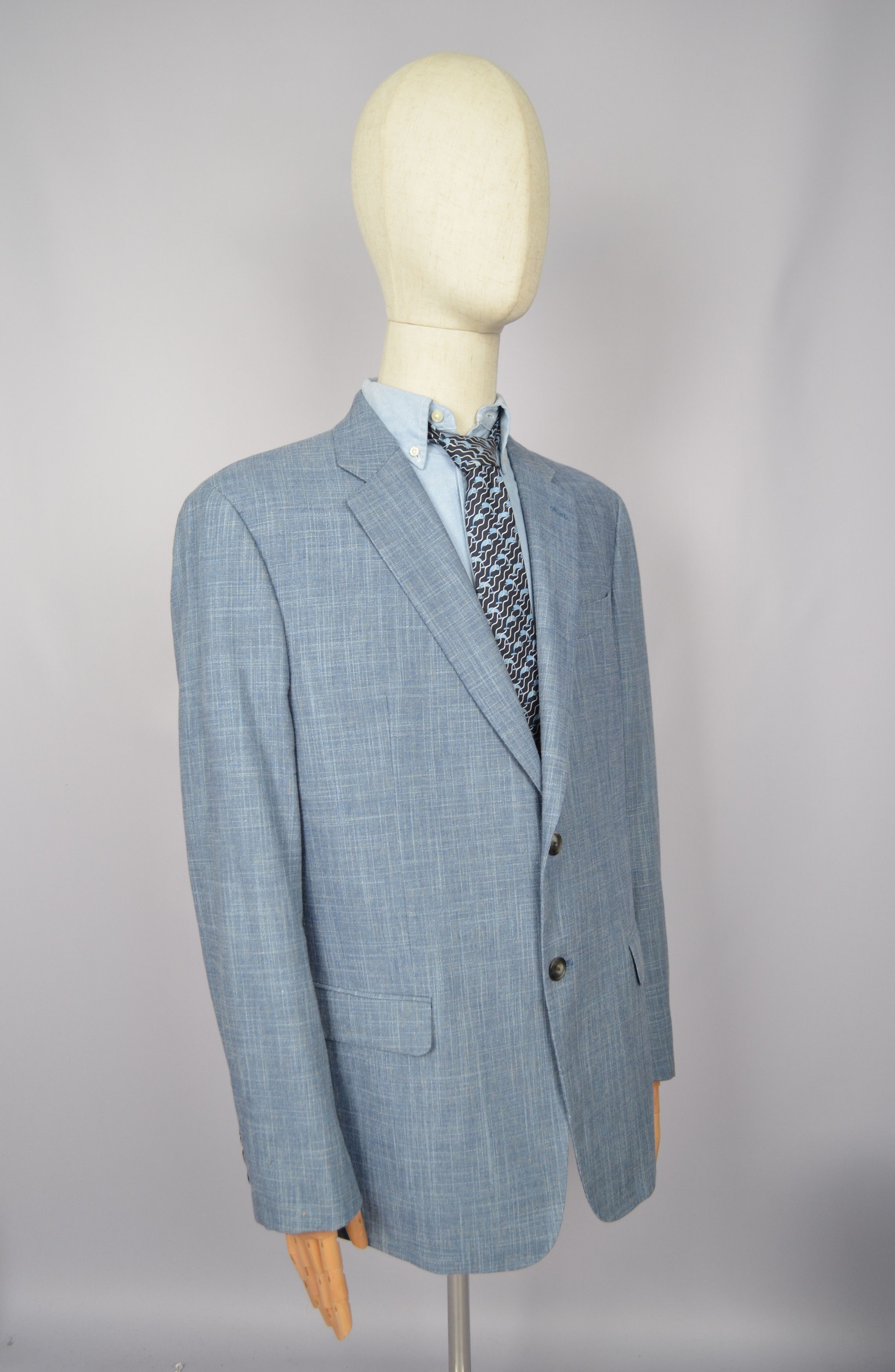 Designer × Emporio Armani Emporio Armani G Line Blue Jacket Blazer US48 Slim Fit Size 48S - 13 Thumbnail