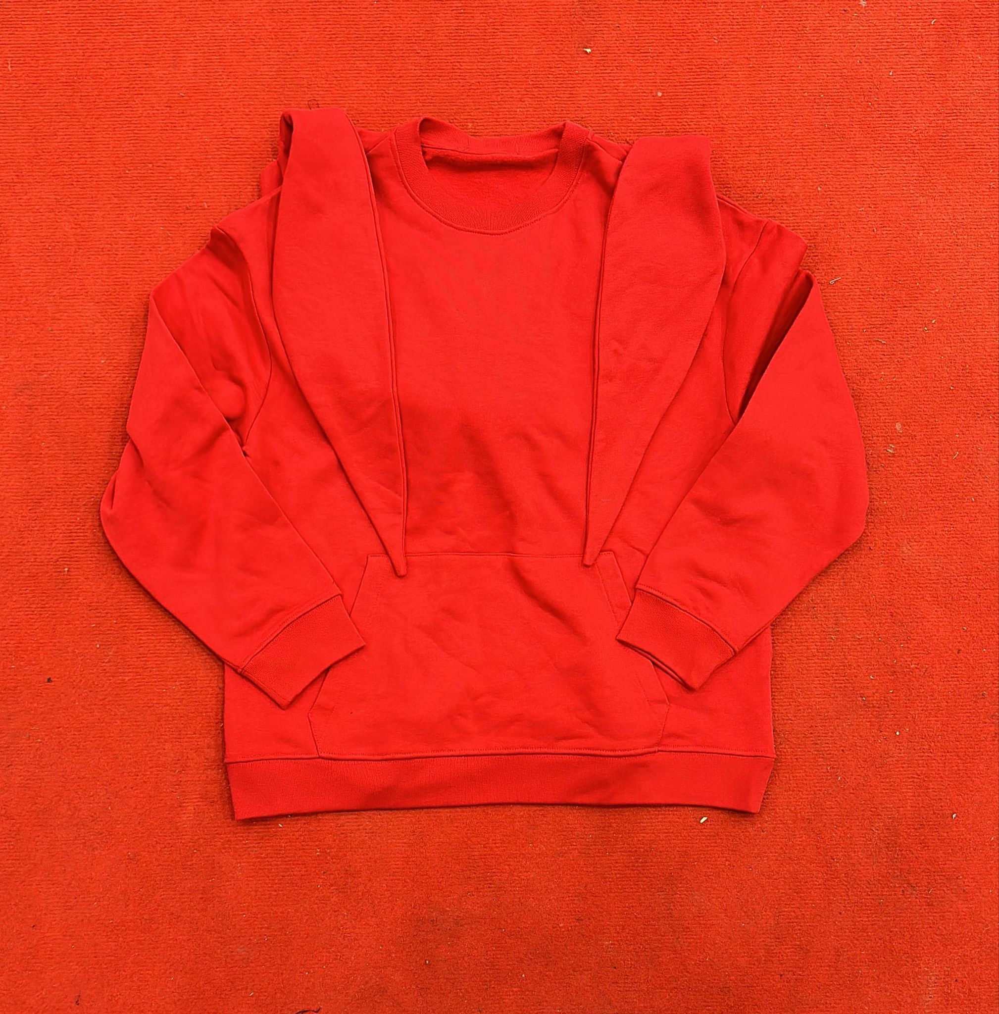 Raf Simons CC000021 Knot Hoodie in Red Rare Size US XL / EU 56 / 4 - 3 Thumbnail