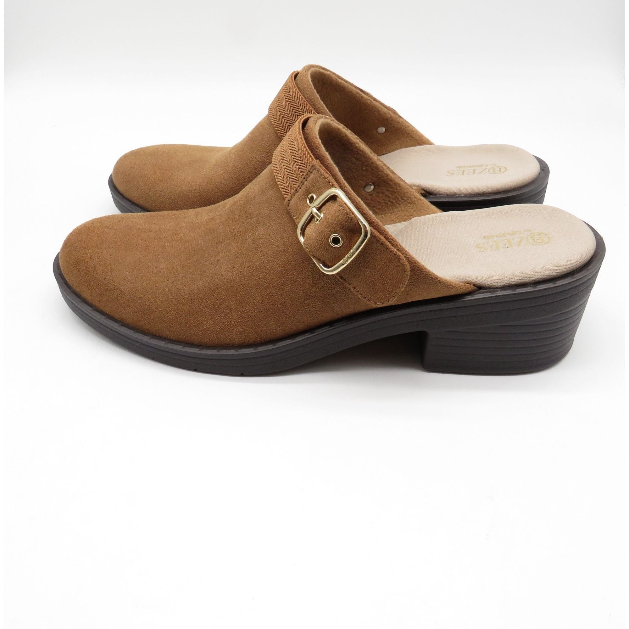 Other Beezies Open Book Tan Suede Buckle Mule Clogs Womens Size 10 Size US 10 / IT 40 - 5 Thumbnail
