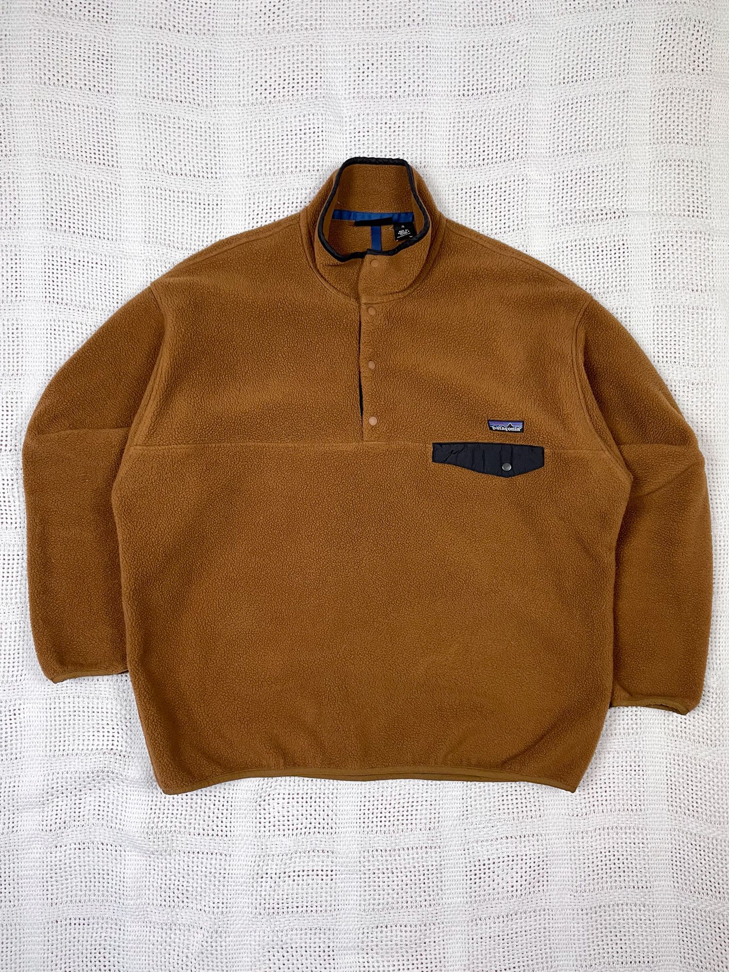 image of Made In Canada x Patagonia 1995 Patagonia Synchilla Snap T Fleece Pullover Sweater in Brown (Size X