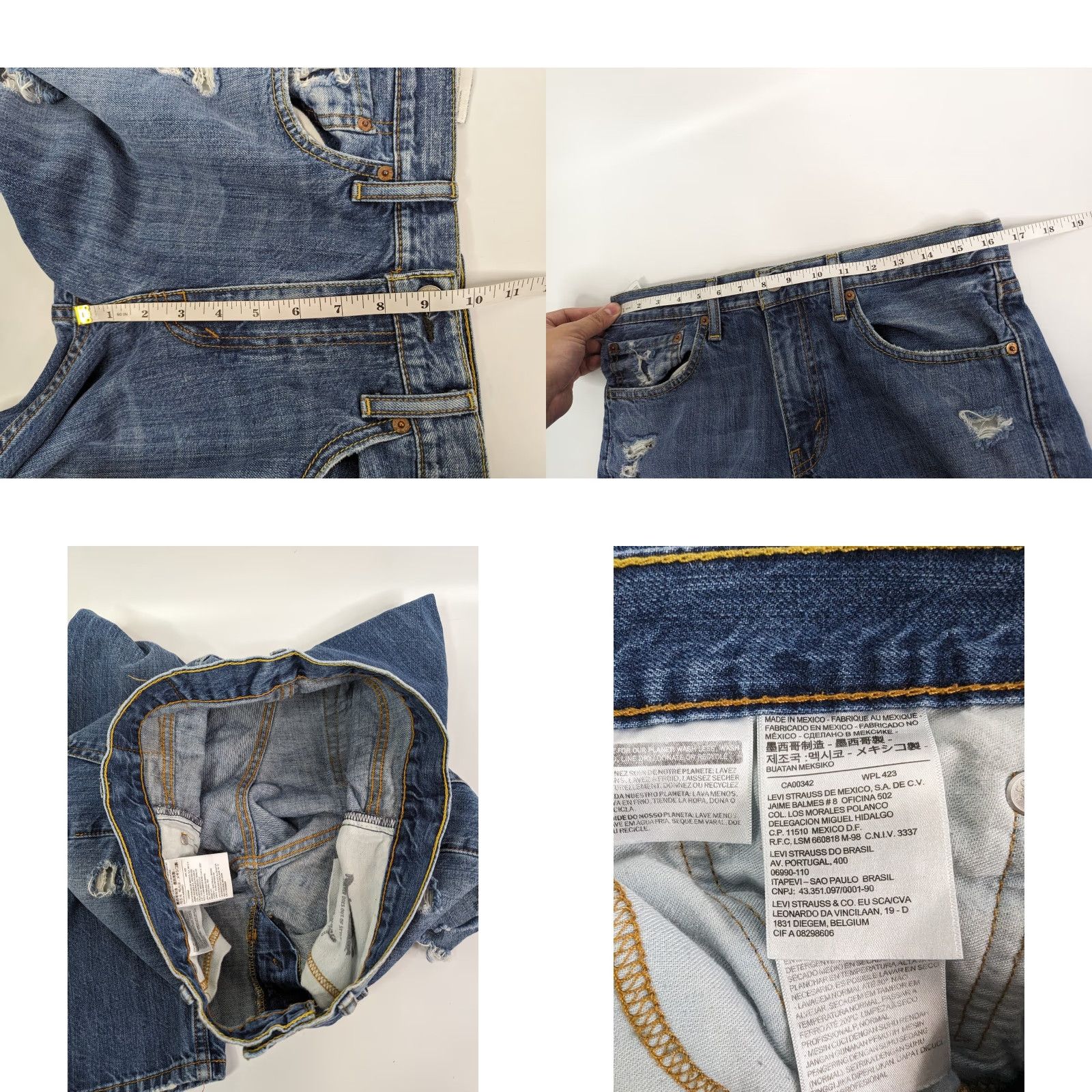 Levi's Levi's 511 Jeans Slim Fit Stretch Dark Wash Distressed Jeans Men 32x34 Denim 5-Pocket Belt Loops Zip Inseam 34 Vintage? No Size US 32 / EU 48 - 8 Thumbnail