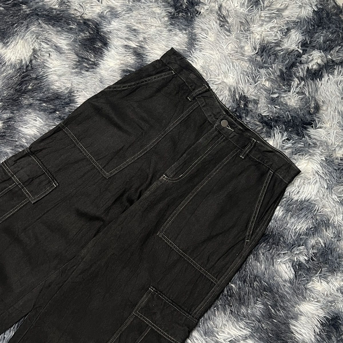 GU GU Wide Loose Baggy Denim Cargo Pants Size US 32 / EU 48 - 3 Thumbnail