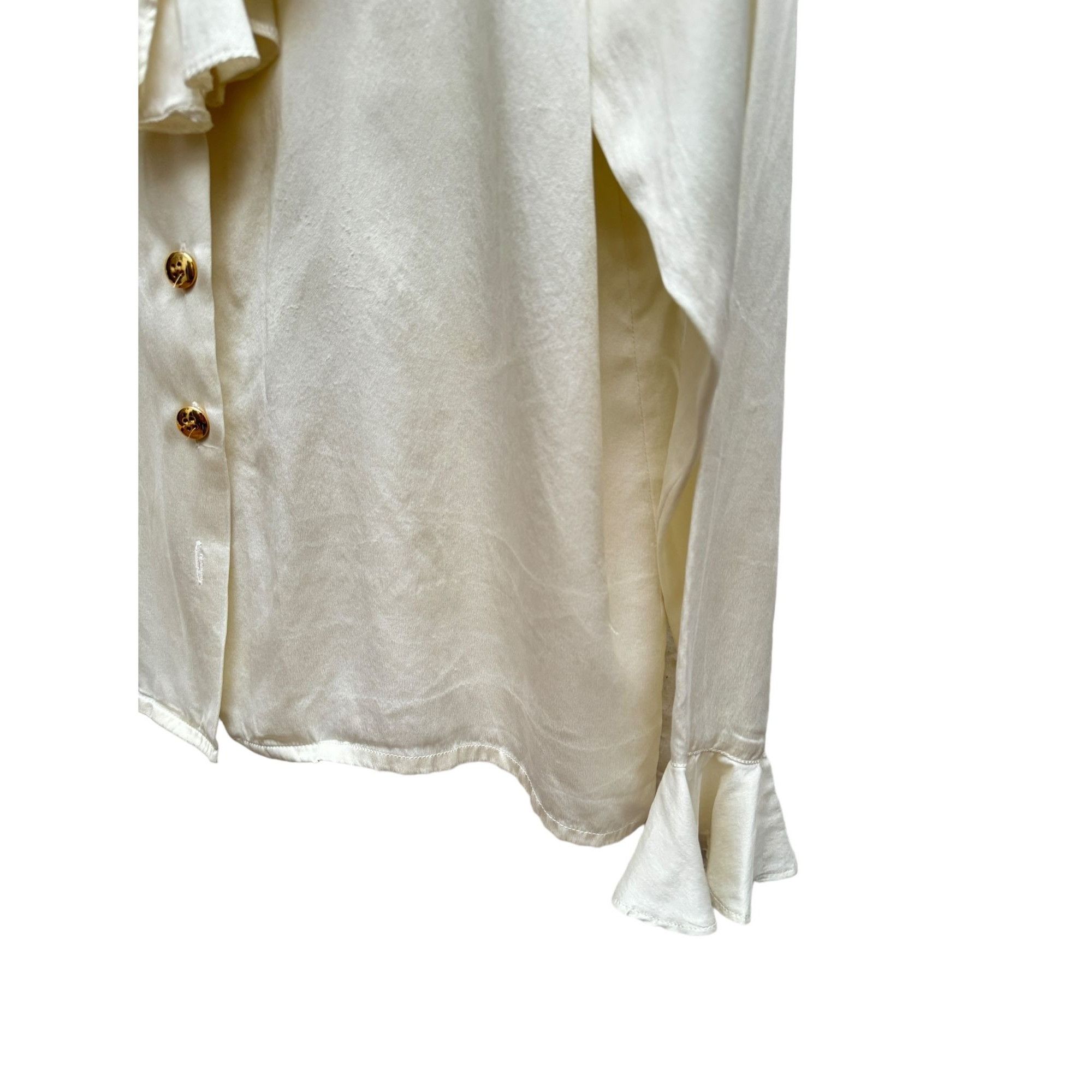 Yves Saint Laurent Offwhite Silk Shirt Size M / US 6-8 / IT 42-44 - 5 Thumbnail