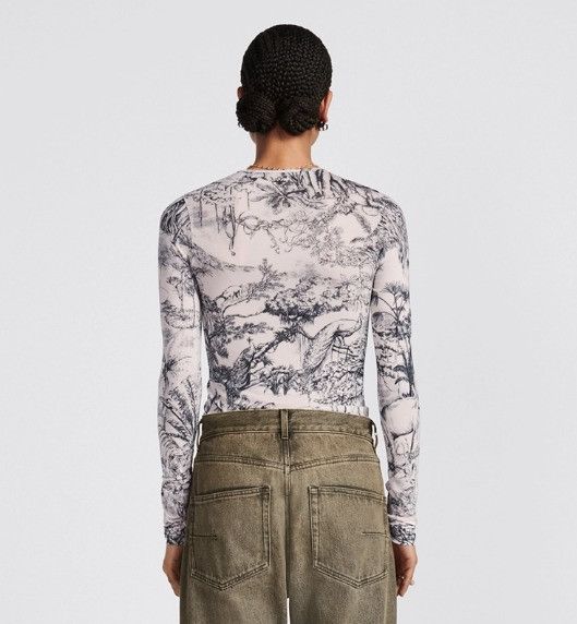 Dior o1w1db10824 Long-Sleeved Top in White Grey Size XS / US 0-2 / IT 36-38 - 4 Thumbnail