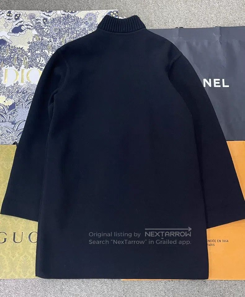 Hermes Hermes Black Double-Faced Long Wool Coat with One Side Bla Size XXS / US 00 / IT 34 - 3 Thumbnail