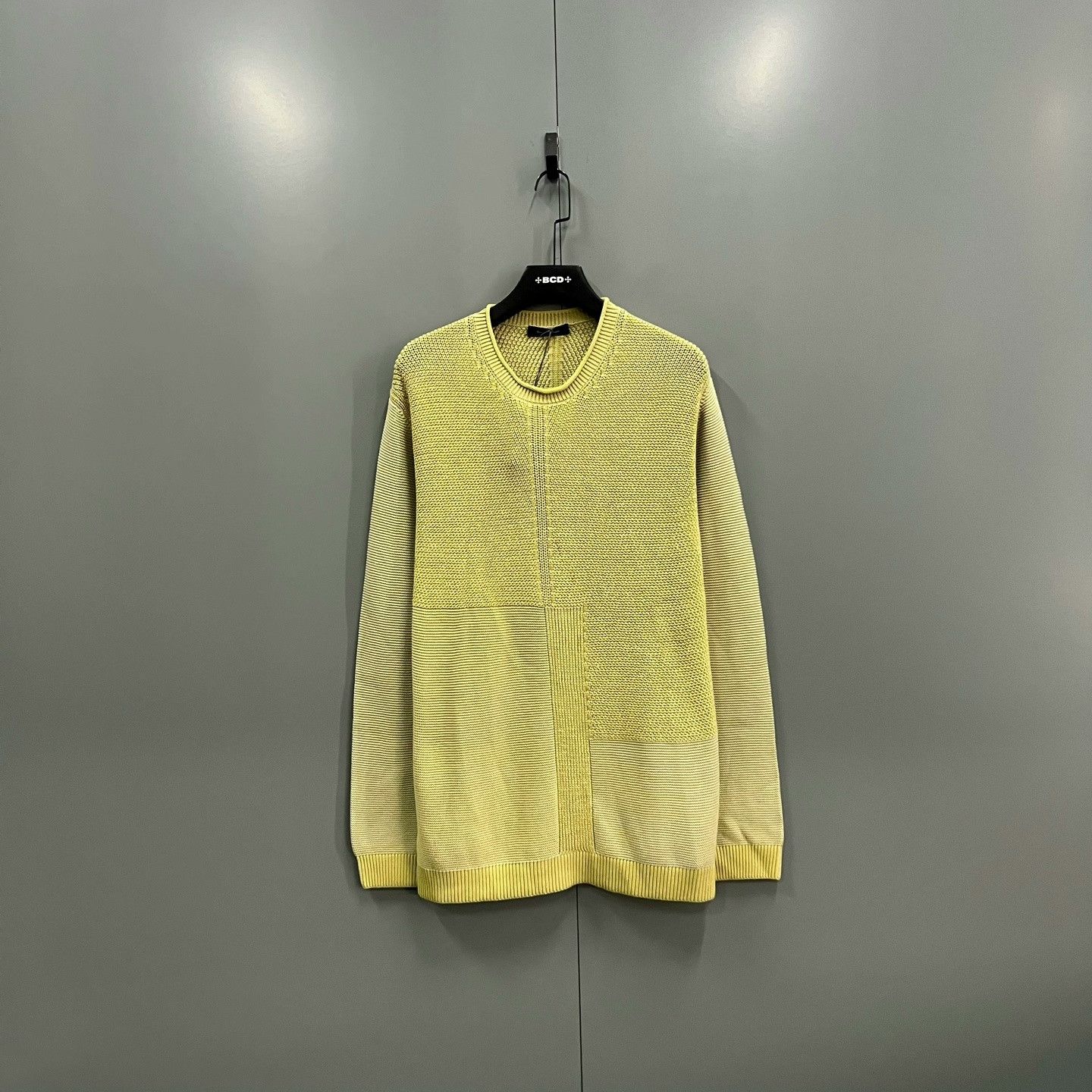 Ermenegildo Zegna Zegna Yellow Paneled Knit Sweater Size US M / EU 48-50 / 2 - 1 Thumbnail