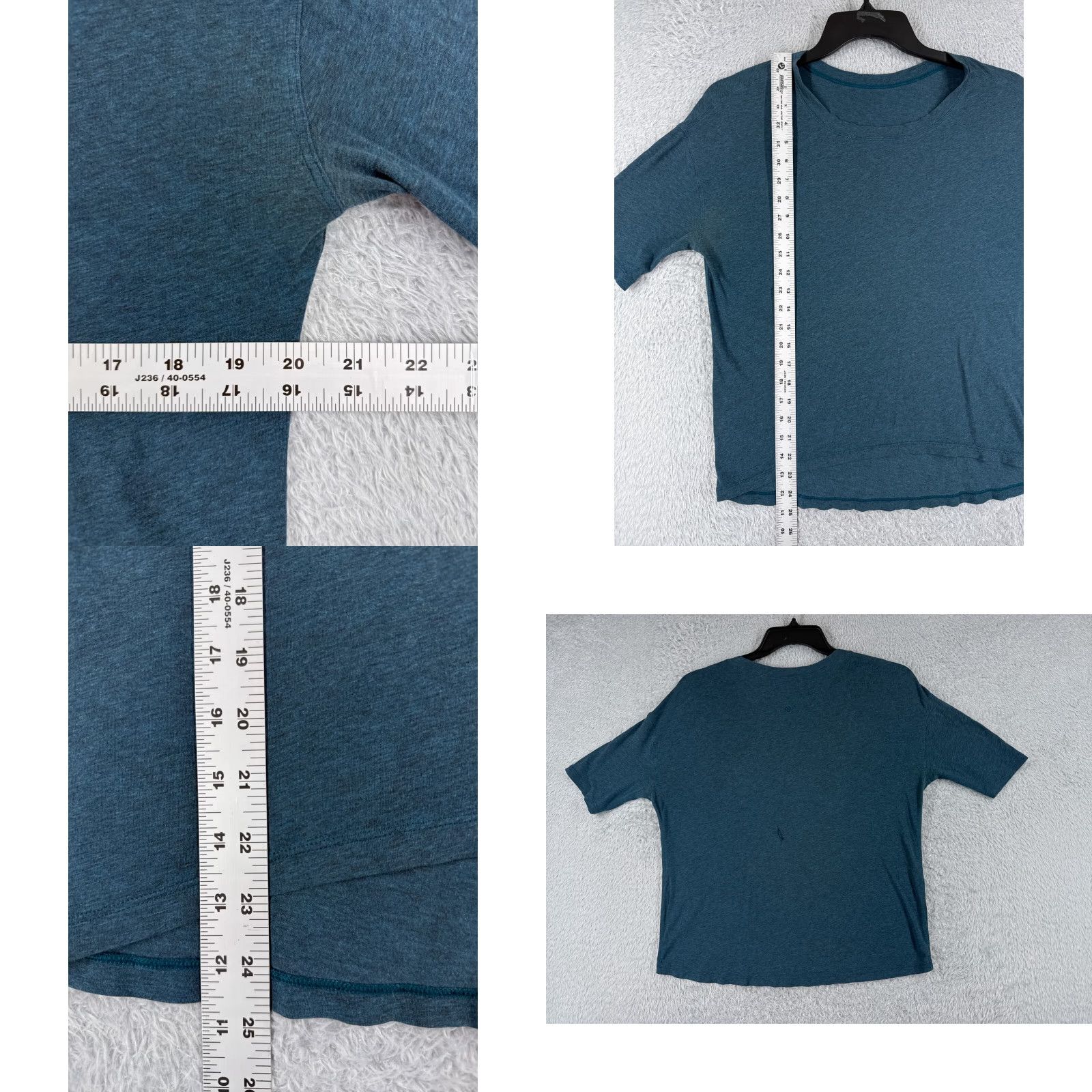 Lululemon Lululemon Shirt Women 8 Teal Heathered Short Sleeve Boat Neck READ ME Size M / US 6-8 / IT 42-44 - 8 Thumbnail