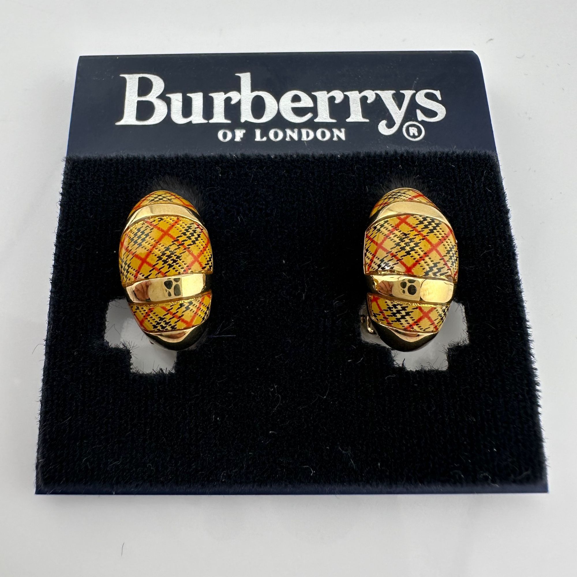 Burberry Burberrys of London Nova Check Clip On Earrings with Branded Size ONE SIZE - 12 Thumbnail